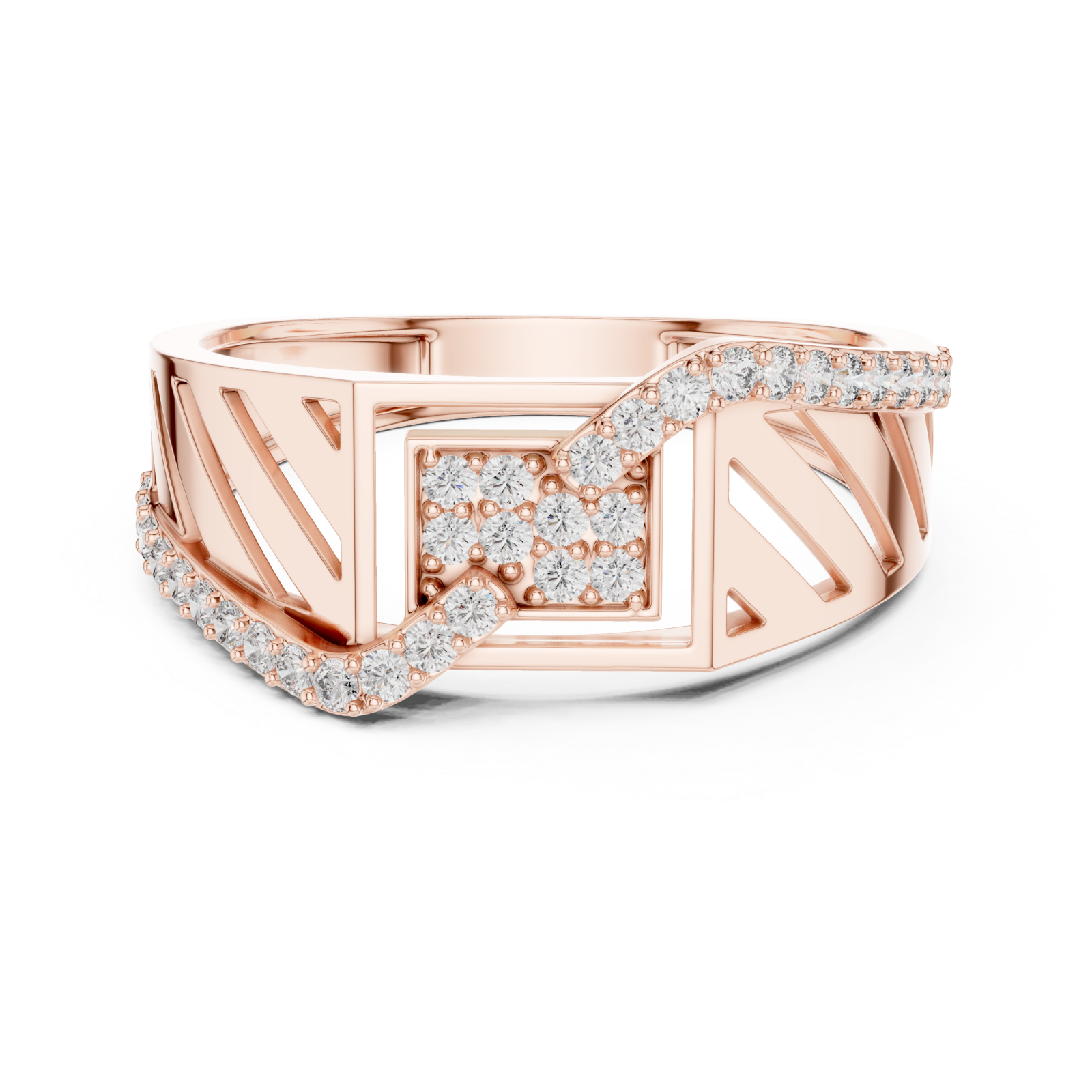  Rose Gold Opulent Arcadian Vibe Statement Band Front View