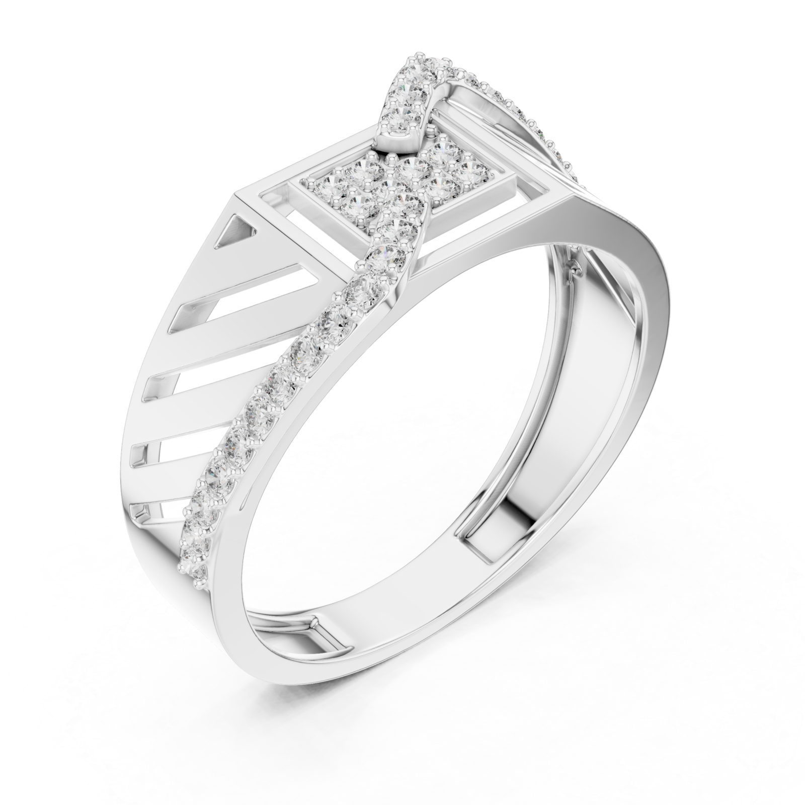  White Gold Opulent Arcadian Vibe Statement Band Right View