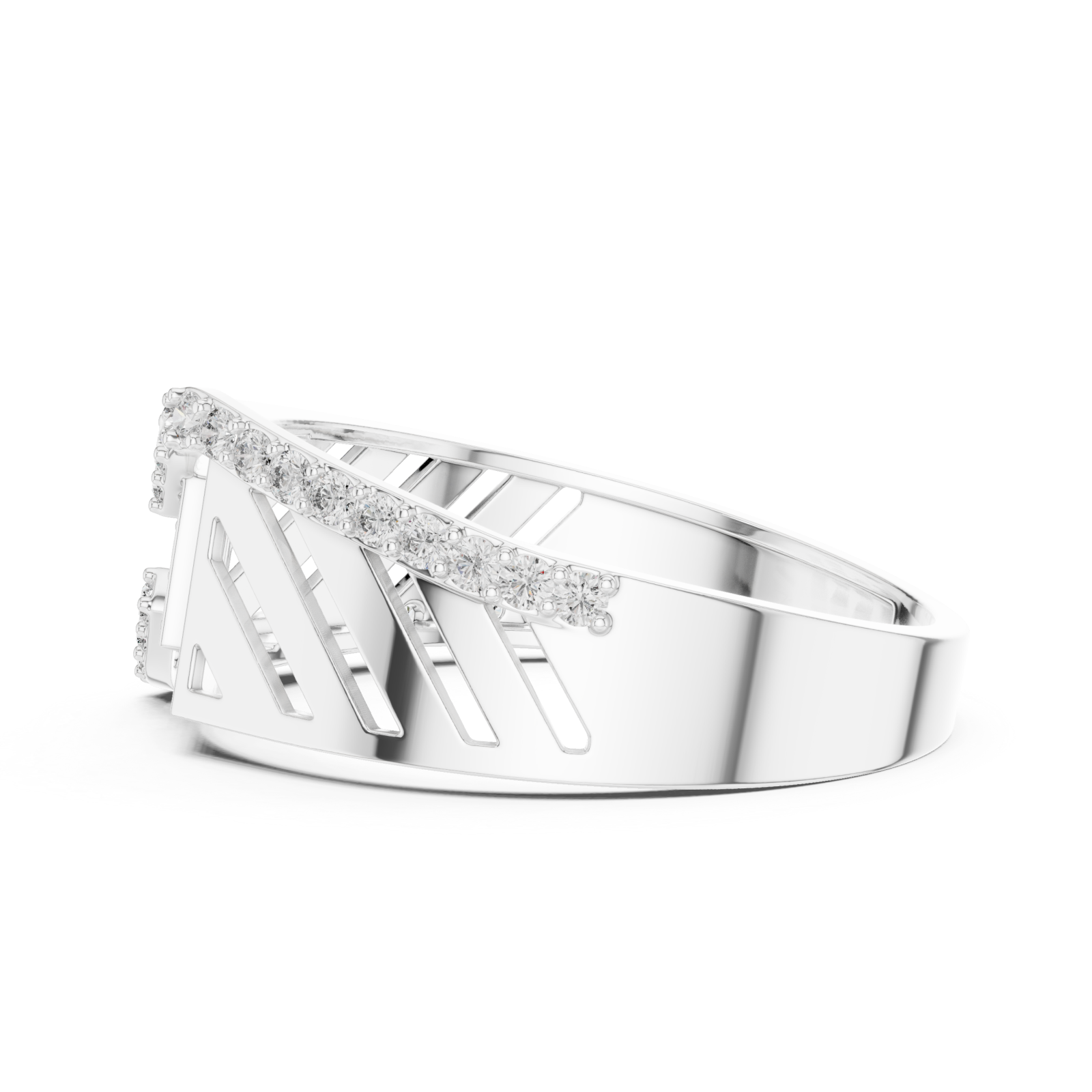 White Gold Opulent Arcadian Vibe Statement Band Side View