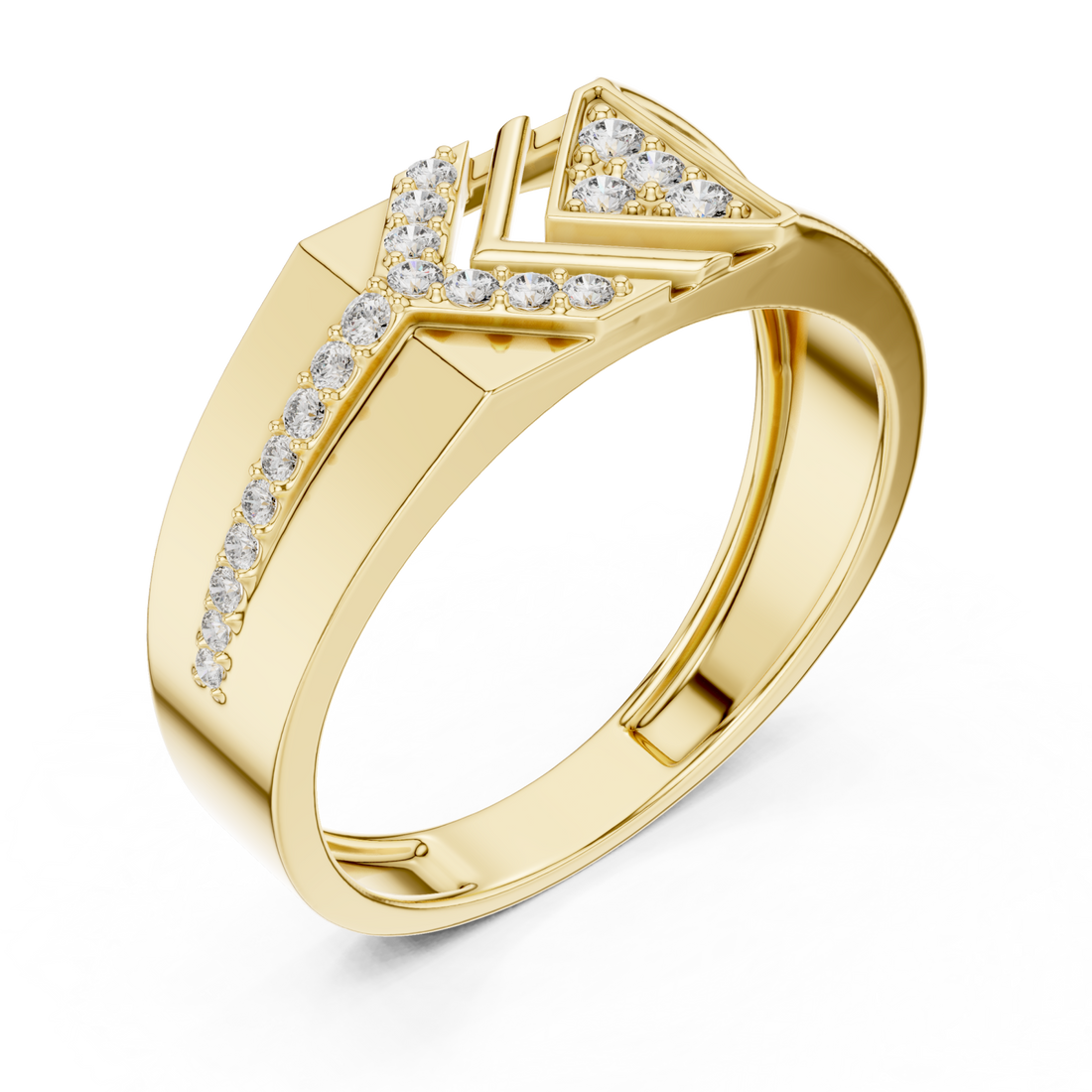 Gold Celestial Bliss Signature Ring Right View