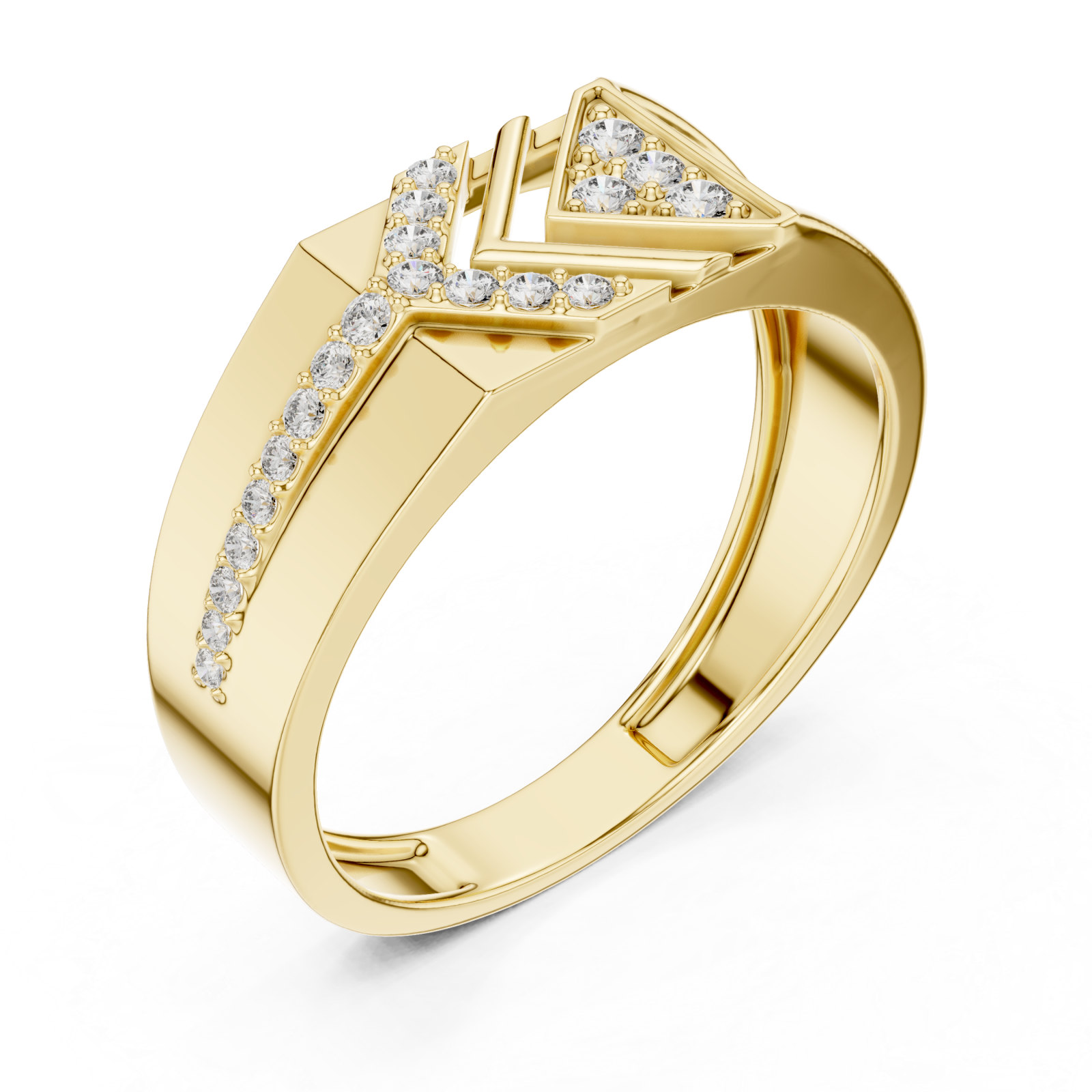 Gold Celestial Bliss Signature Ring Right View