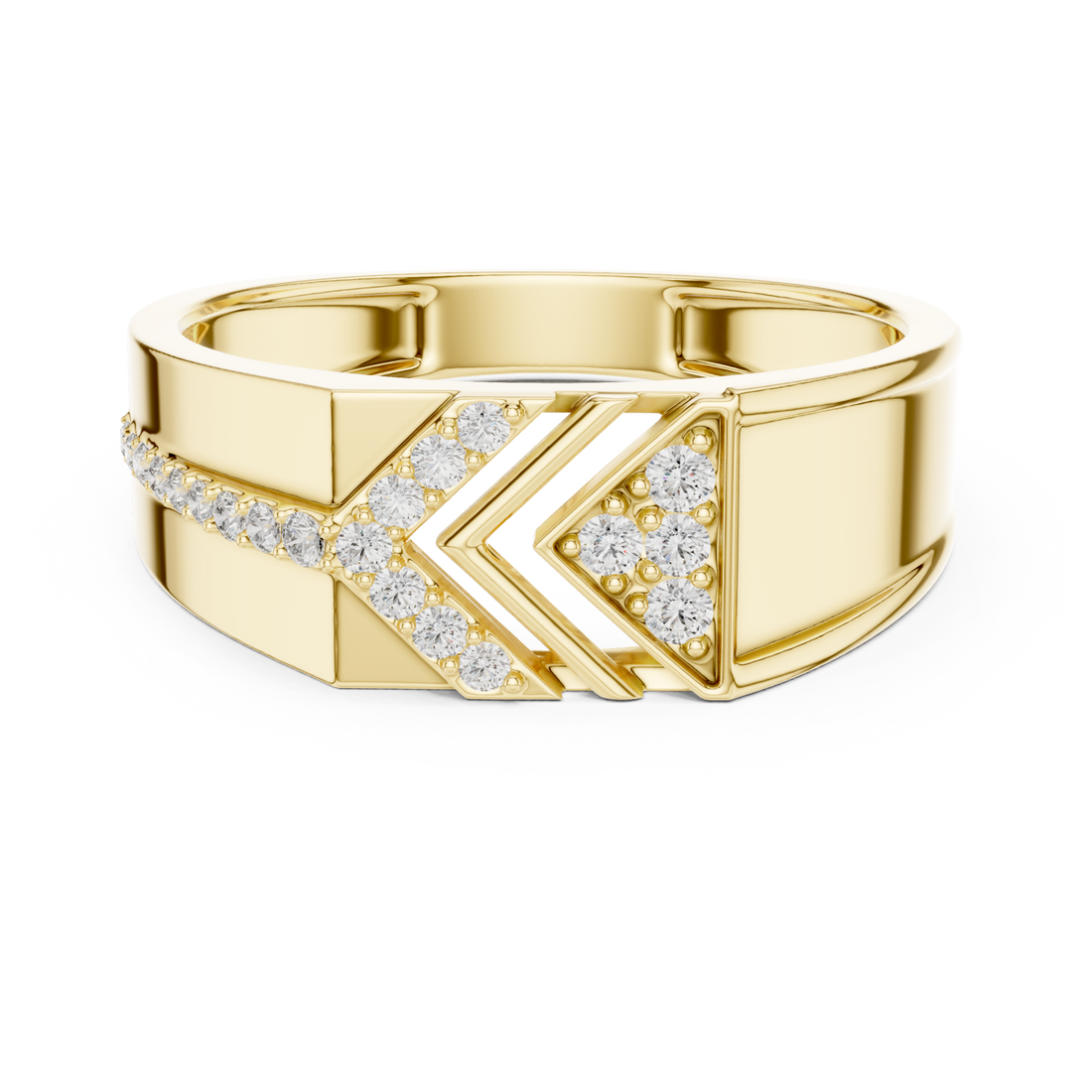 Gold Celestial Bliss Signature Ring Right View