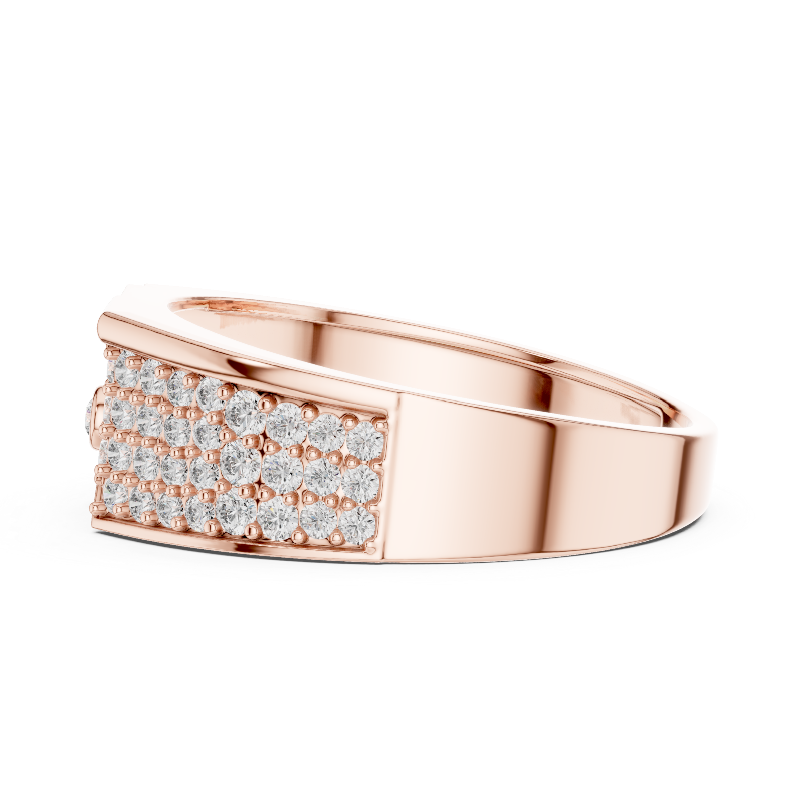  Rose Gold Radiant Mosaic Channel Band Side View