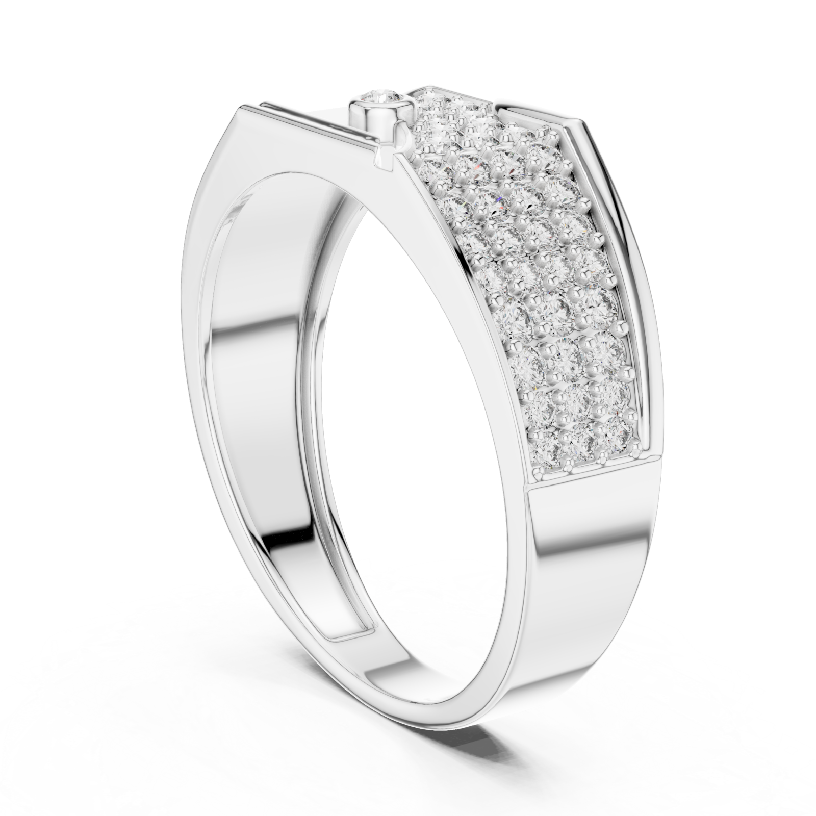  White Gold Radiant Mosaic Channel Band Left View