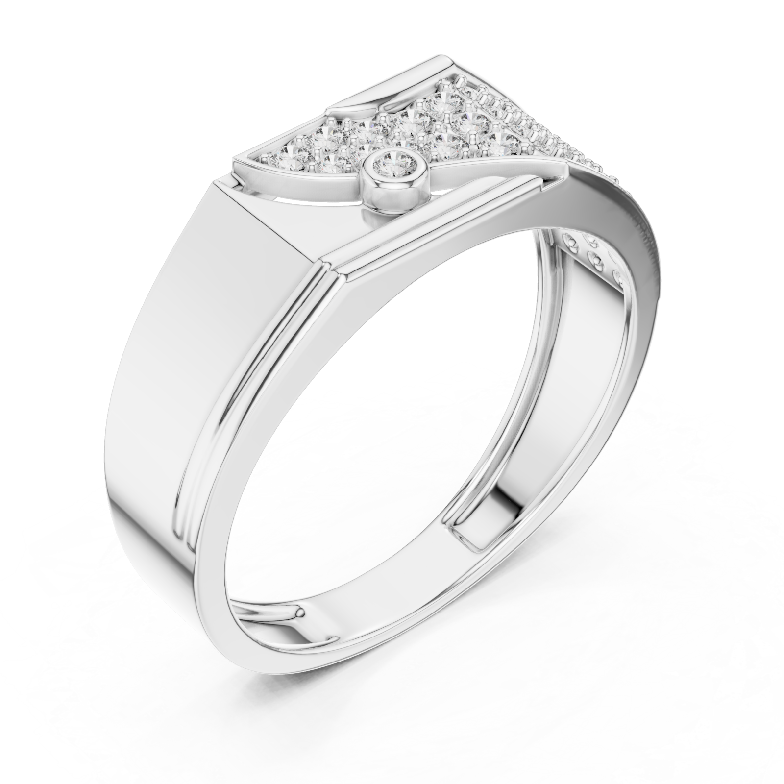  White Gold Radiant Mosaic Channel Band Right View