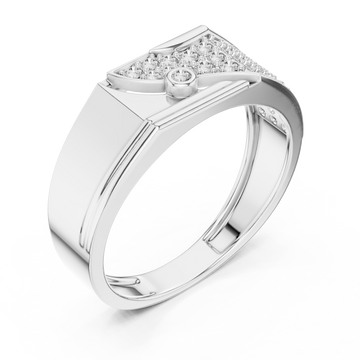  White Gold Radiant Mosaic Channel Band Right View