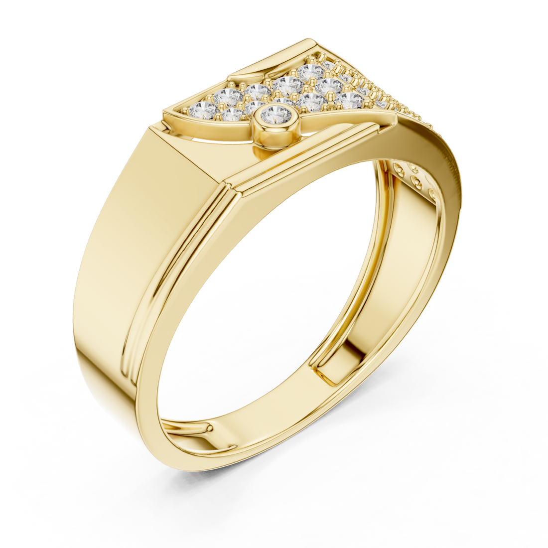 Gold Radiant Mosaic Channel Band Right View