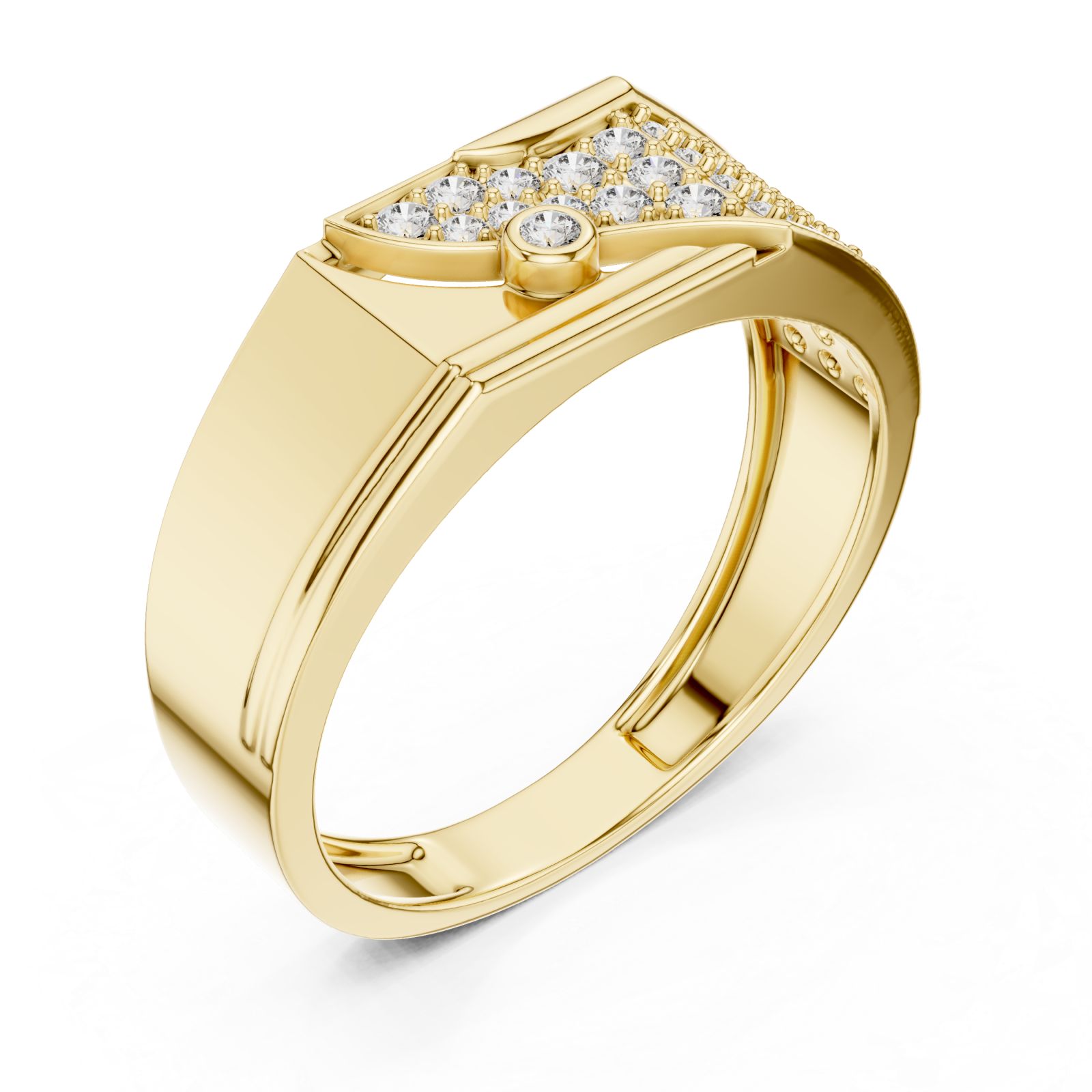 Gold Radiant Mosaic Channel Band Right View