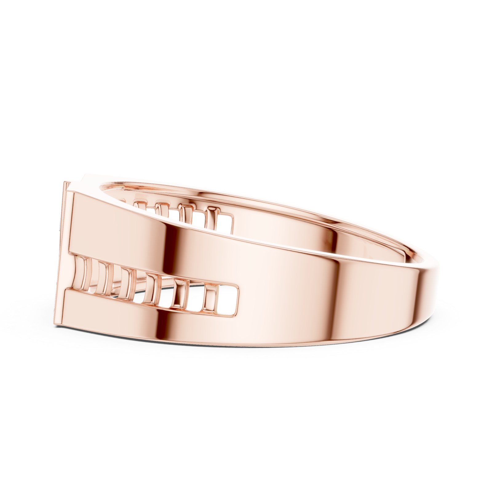  Rose Gold Horizon Window Signature Statement Band Side View