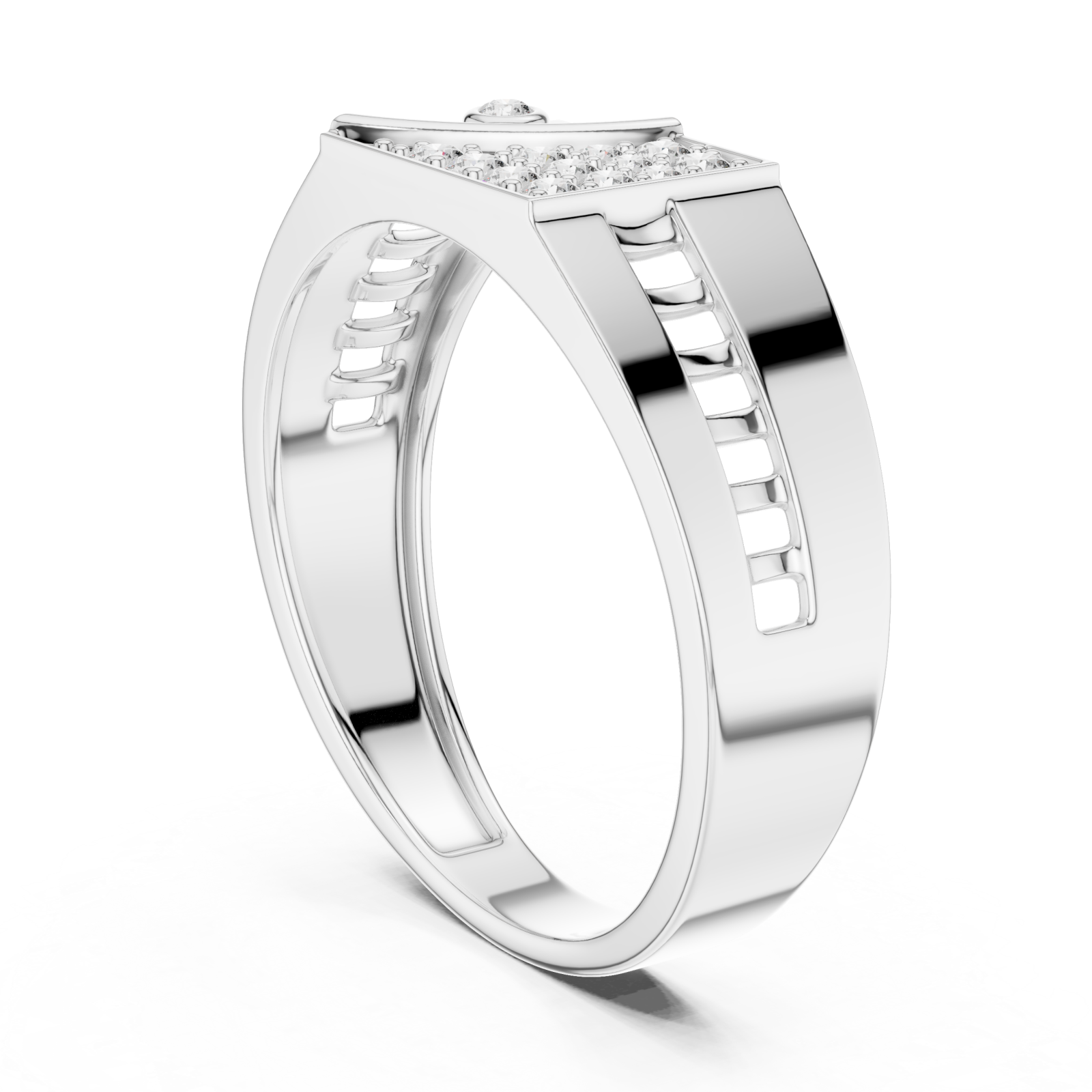  White Gold Horizon Window Signature Statement Band Left View
