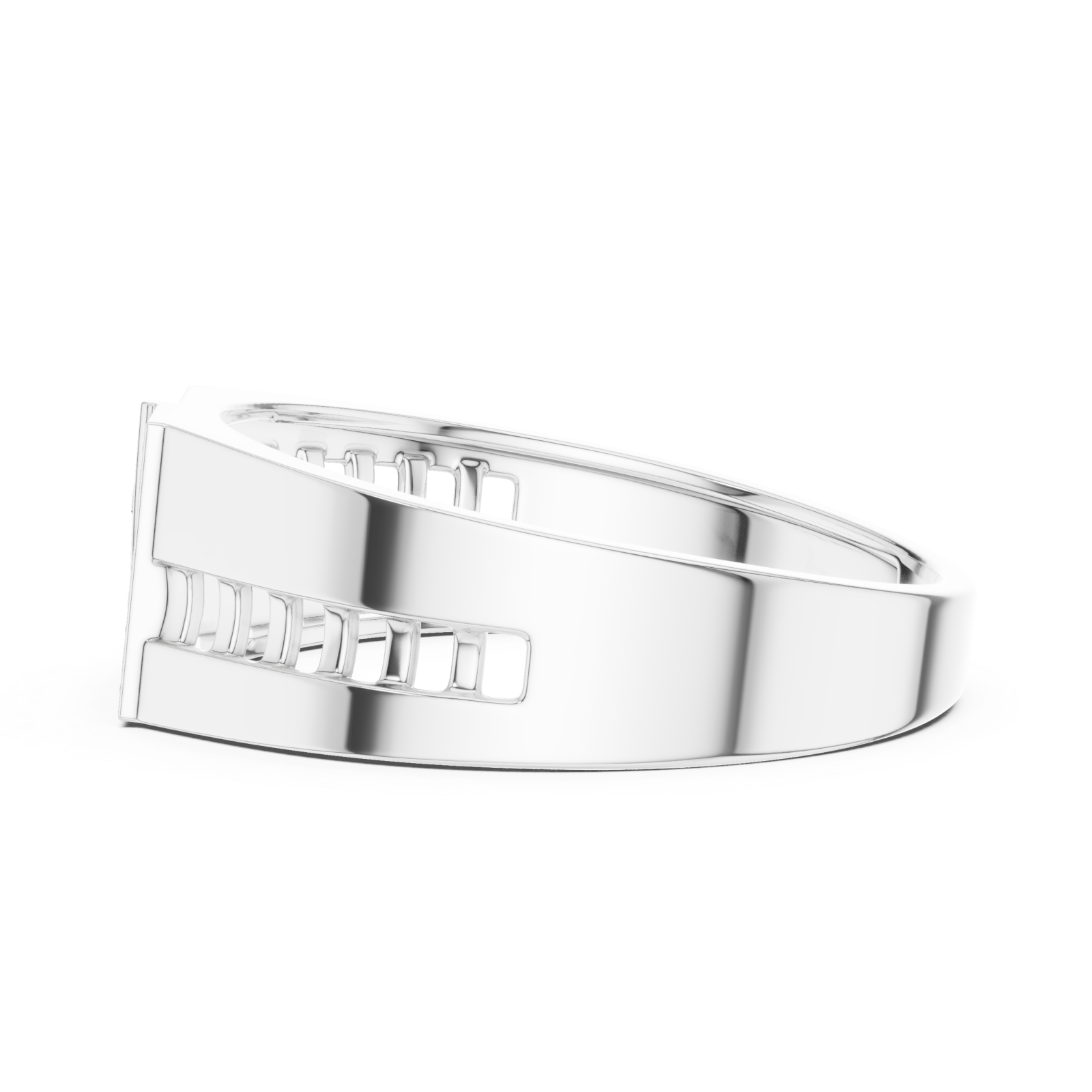  White Gold Horizon Window Signature Statement Band Side View