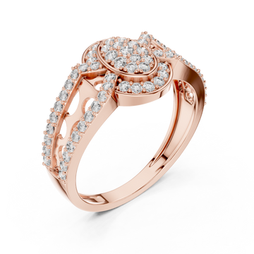  Rose Gold Shimmering Echo Sculpted Circle Ring Right View