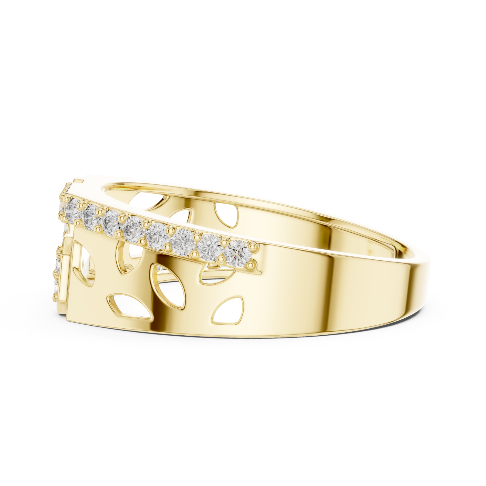  Gold Petal Lattice Ring Side View