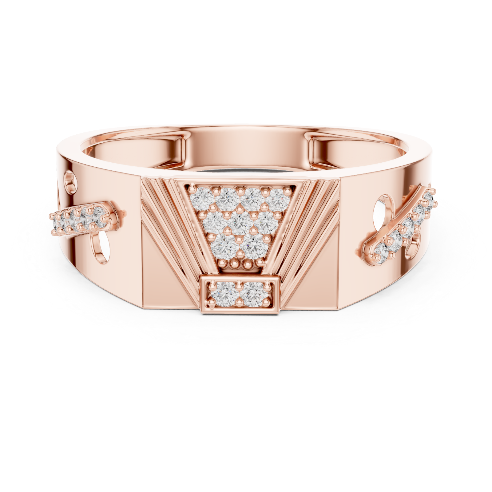  Rose Gold Twilight Echo Signature Ring Front View