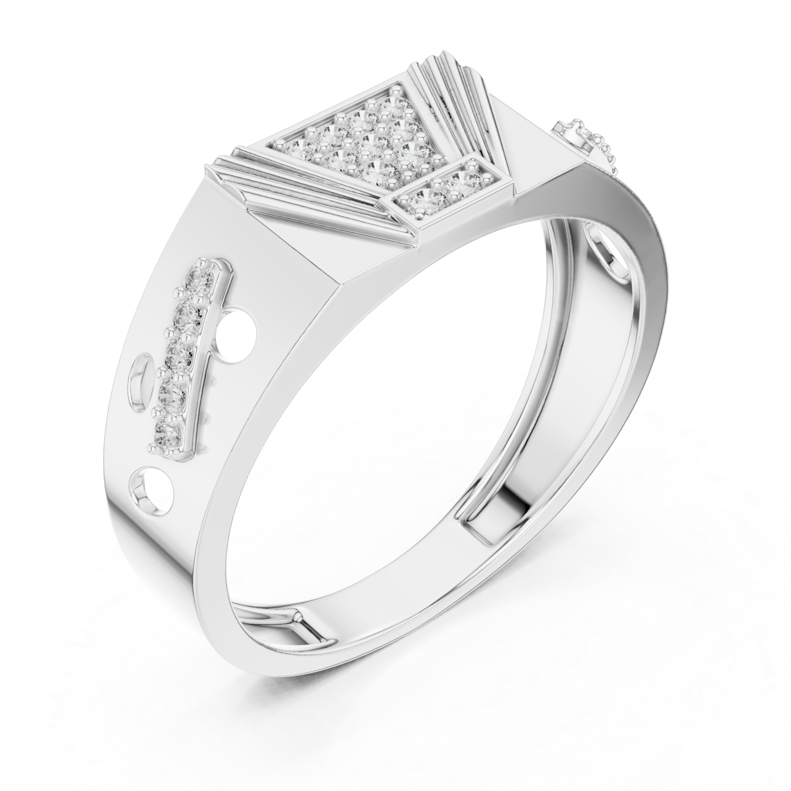  White Gold Twilight Echo Signature Ring Right View