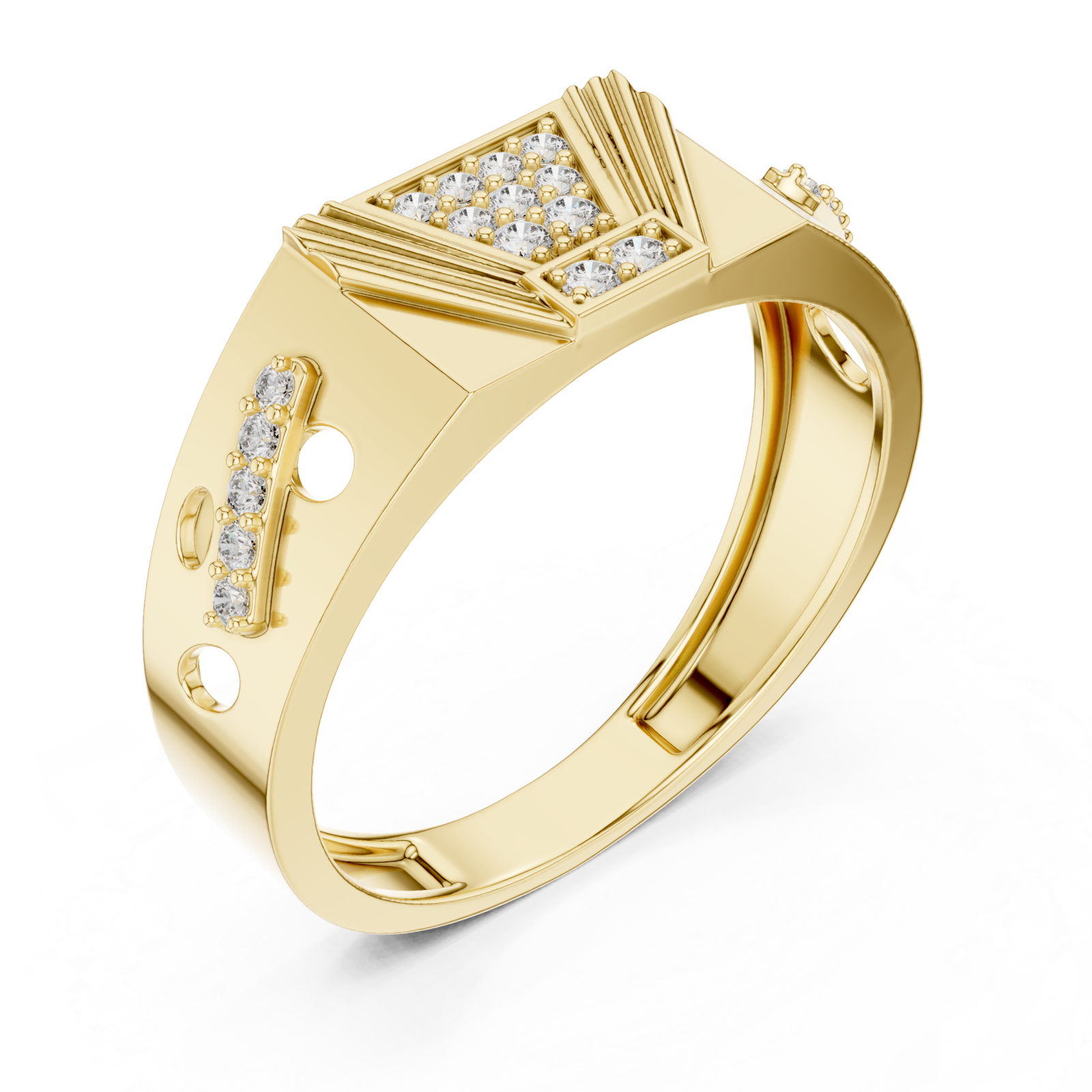 Gold Twilight Echo Signature Ring Right View