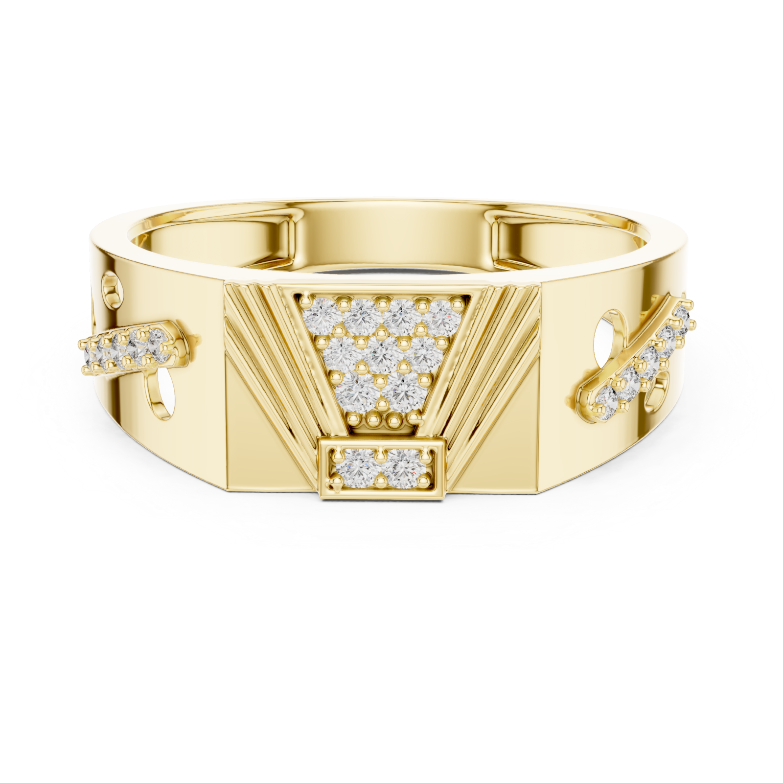  Gold Twilight Echo Signature Ring Front View