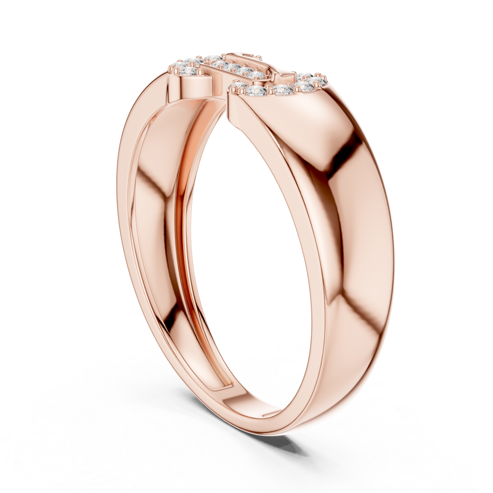  Rose Gold Gentle Echo Modern Band Left View