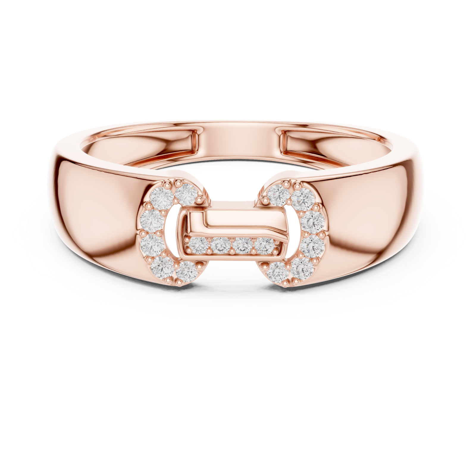  Rose Gold Gentle Echo Modern Band Front View