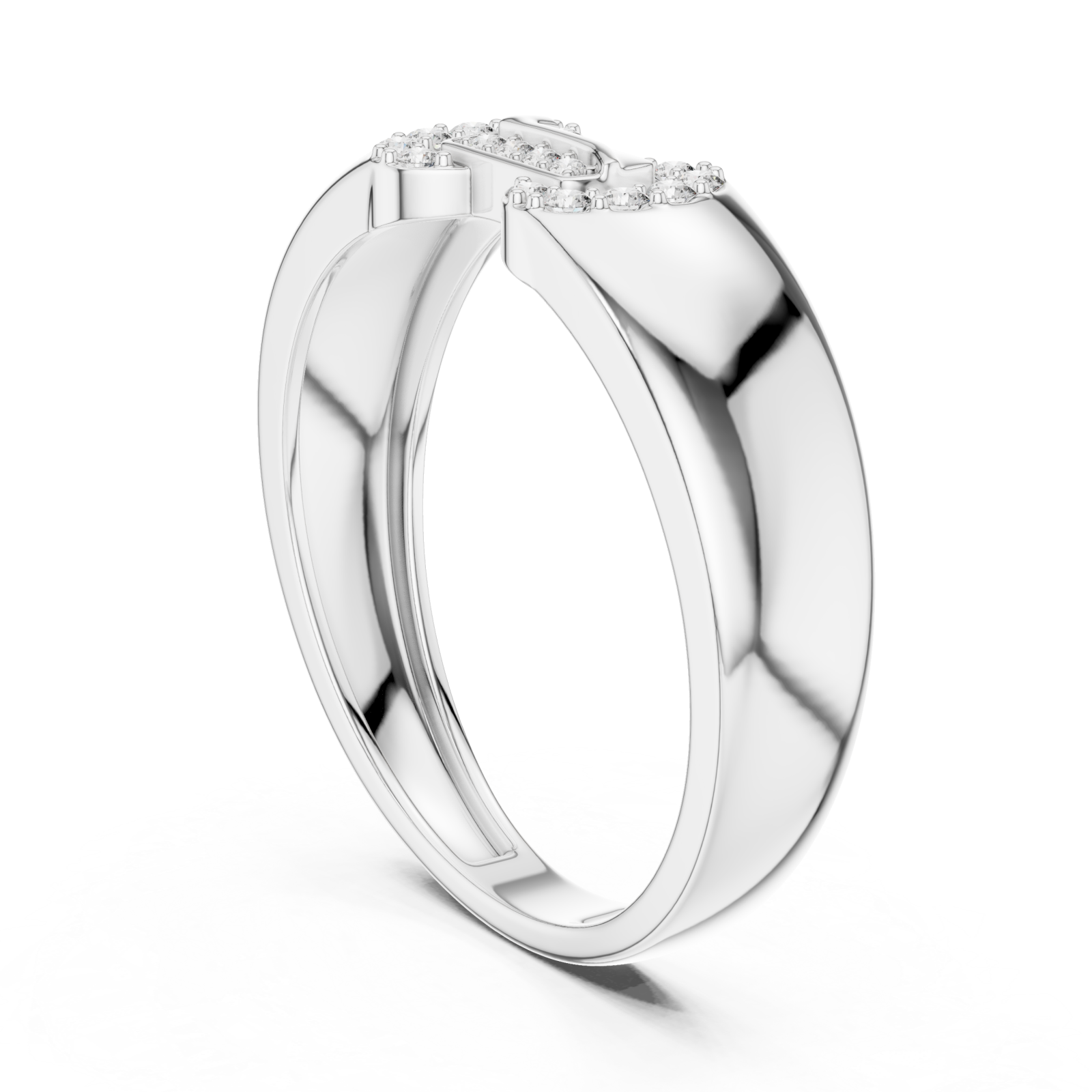  White Gold Gentle Echo Modern Band Left View