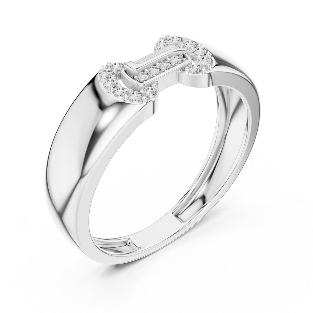  White Gold Gentle Echo Modern Band Right View
