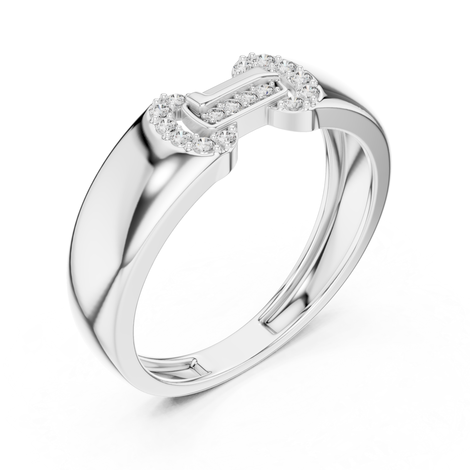  White Gold Gentle Echo Modern Band Right View