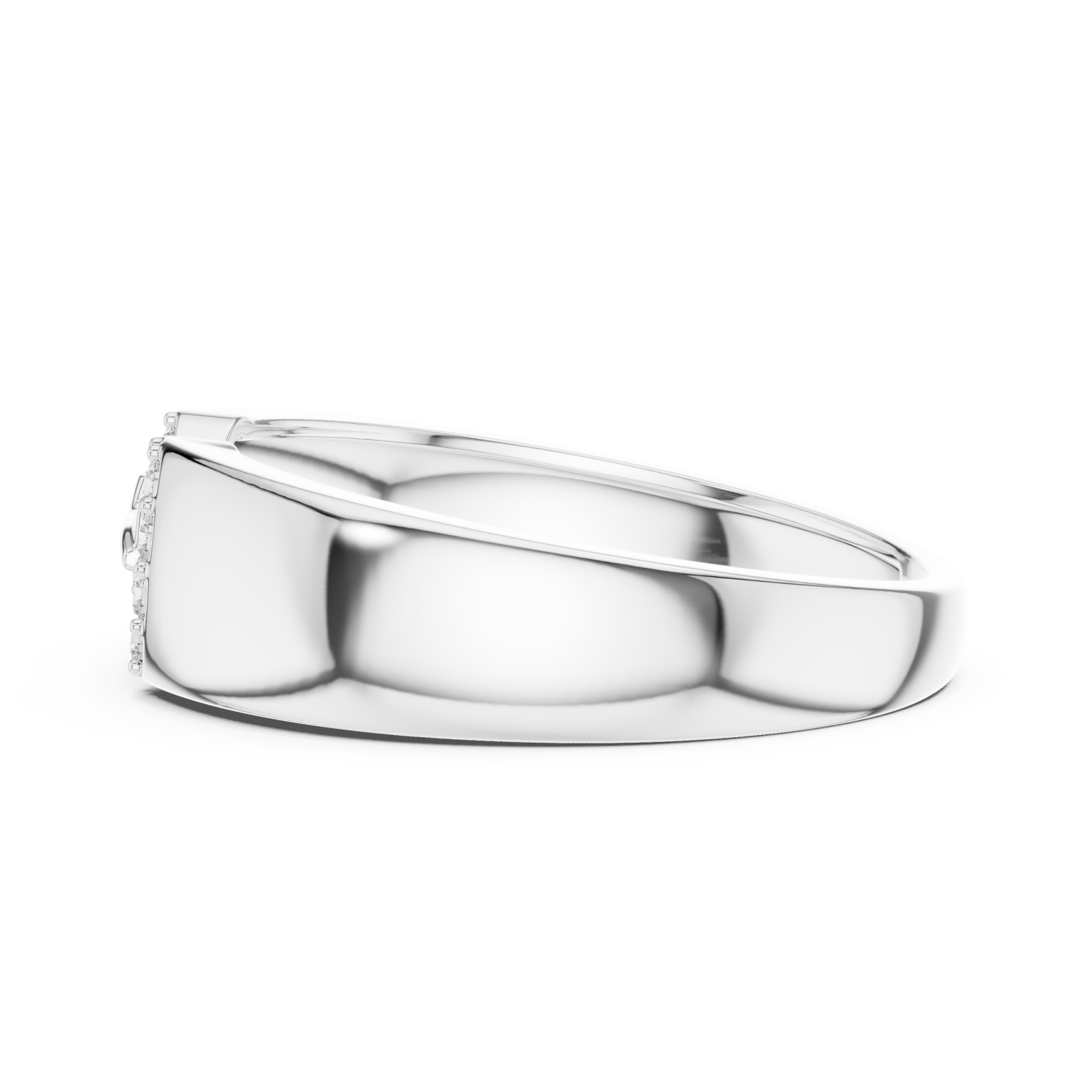  White Gold Gentle Echo Modern Band Side View