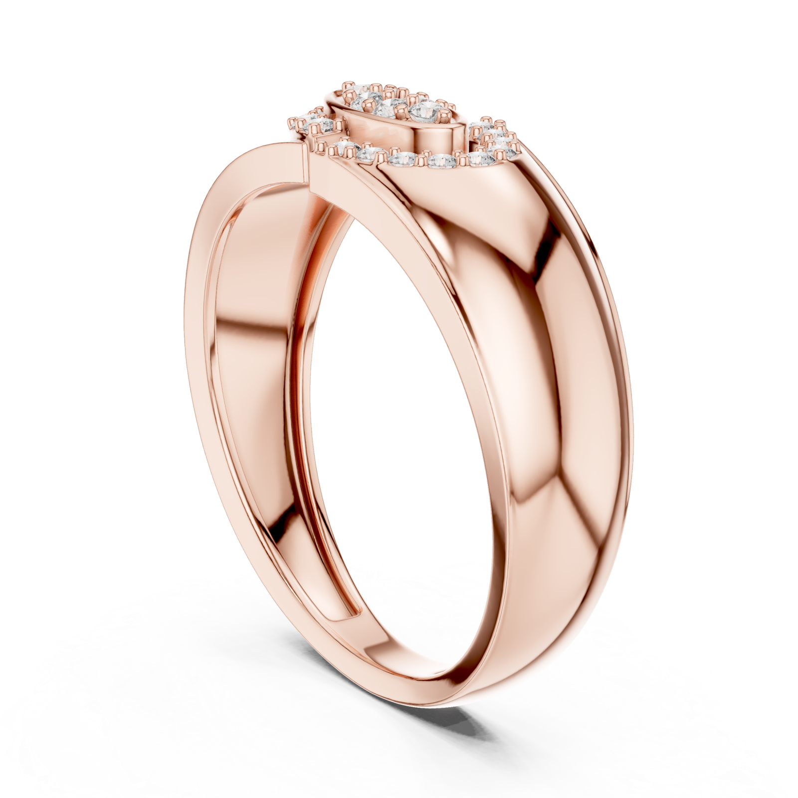  Rose Gold Blooming Graceful Twist Statement Ring Left View