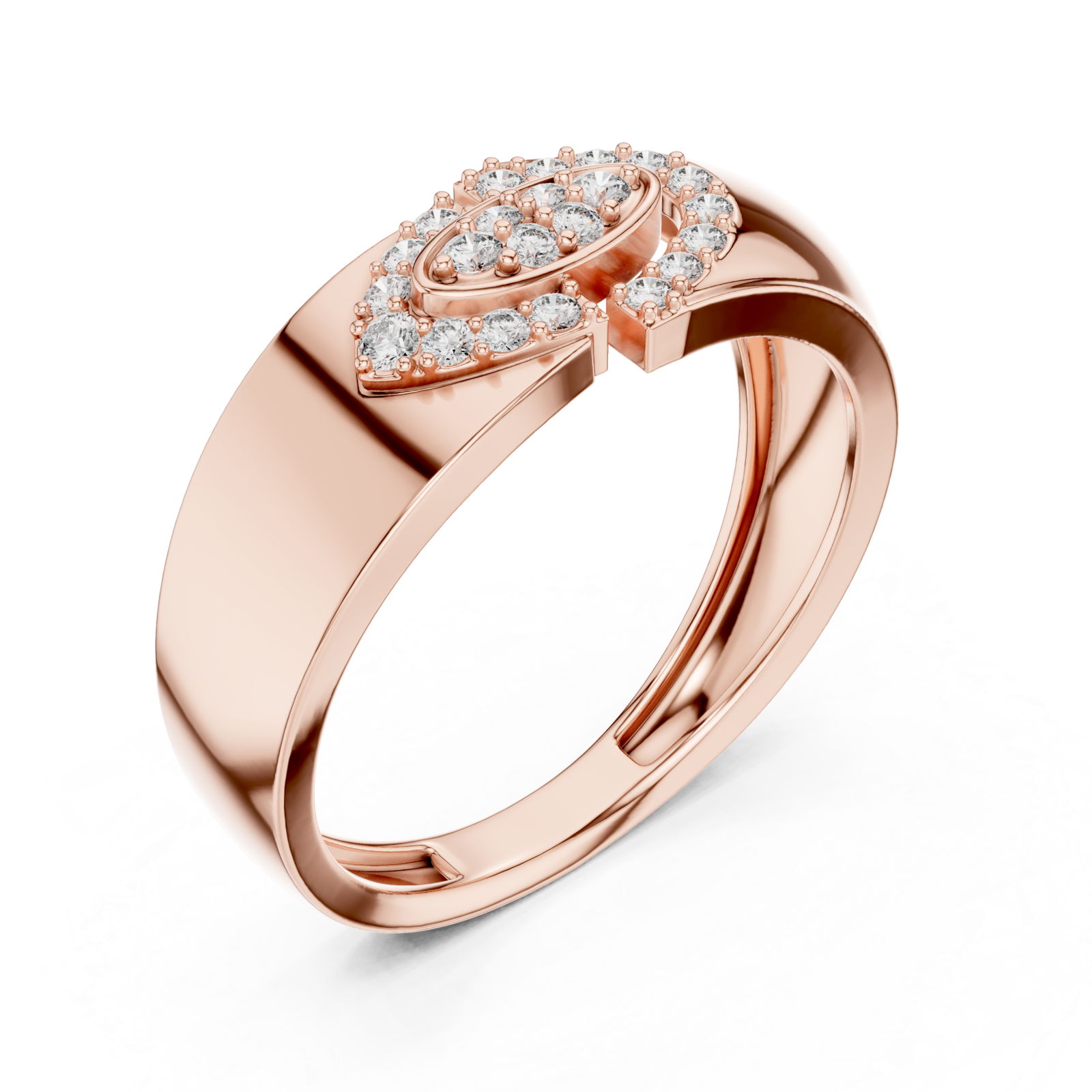  Rose Gold Blooming Graceful Twist Statement Ring Right View