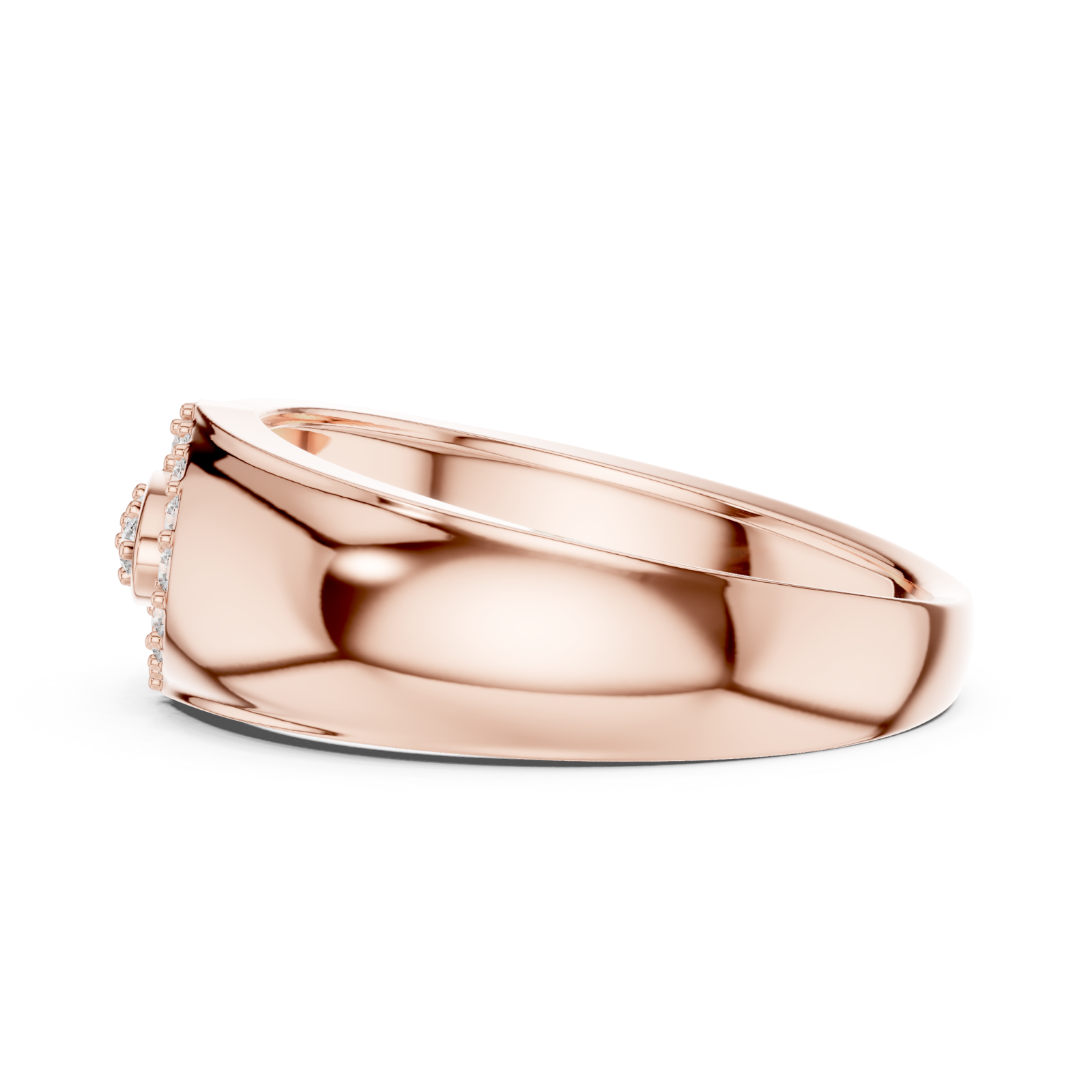  Rose Gold Blooming Graceful Twist Statement Ring Side View