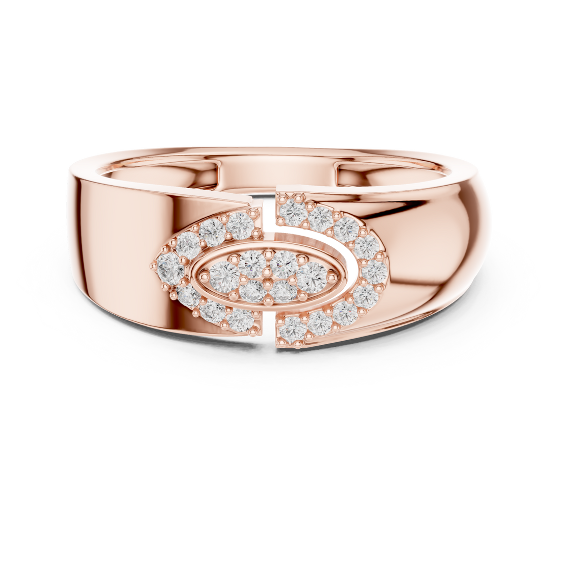  Rose Gold Blooming Graceful Twist Statement Ring Right View