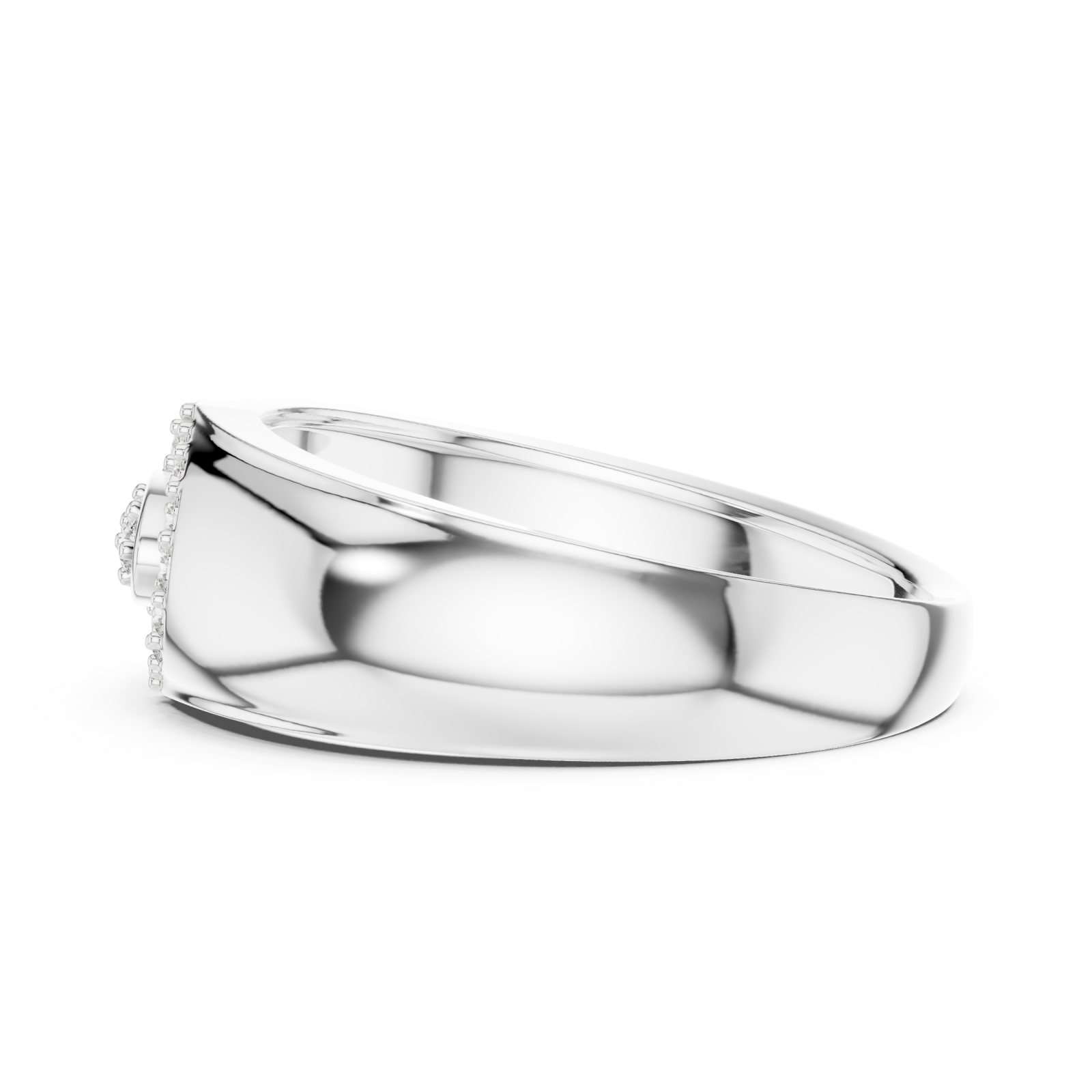  White Gold Blooming Graceful Twist Statement Ring Side View