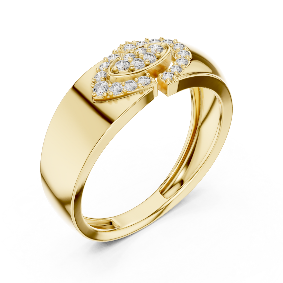 Gold Blooming Graceful Twist Statement Ring Right View