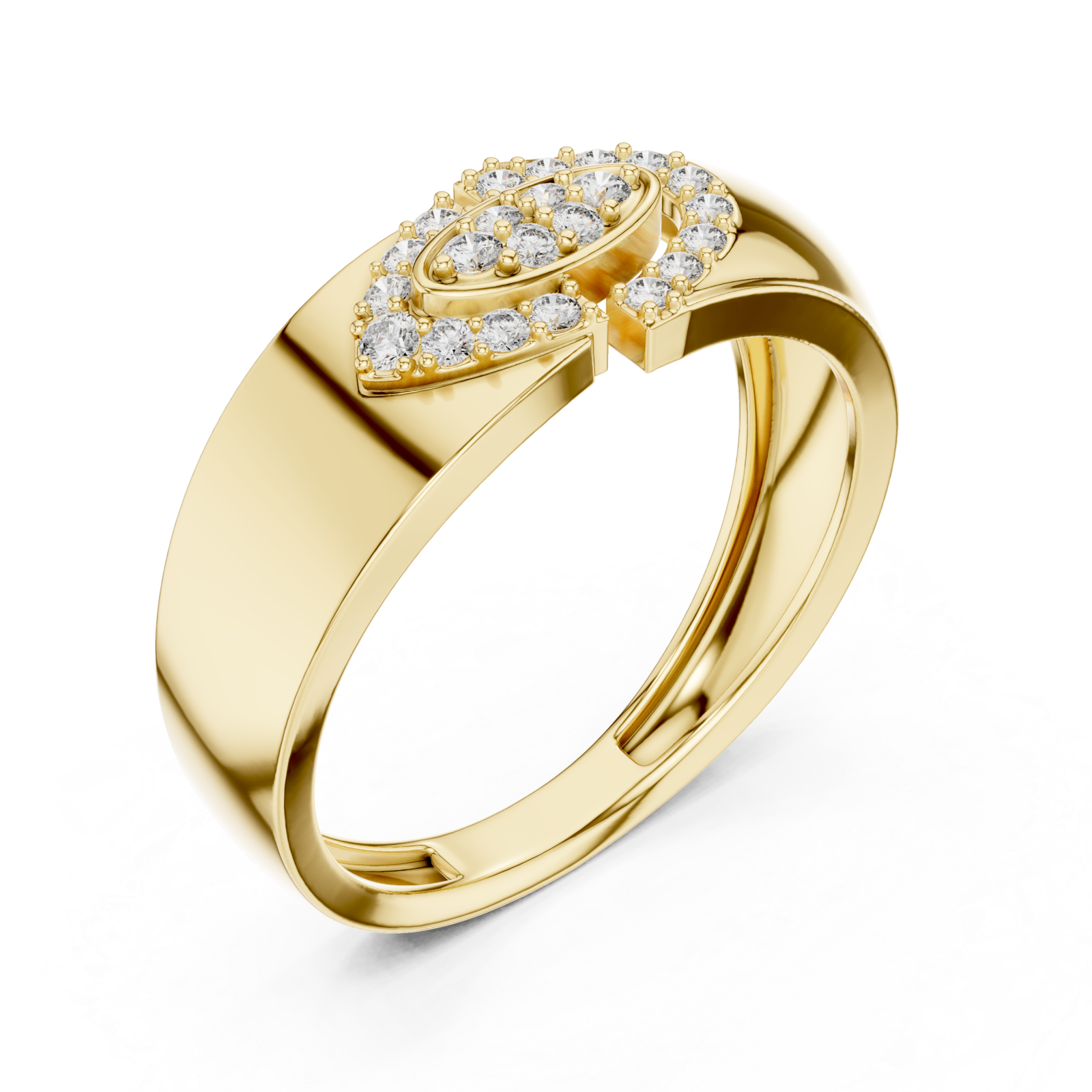 Gold Blooming Graceful Twist Statement Ring Right View