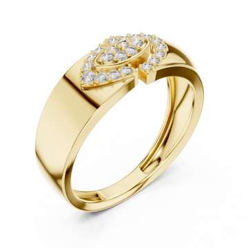 Gold Blooming Graceful Twist Statement Ring Right View