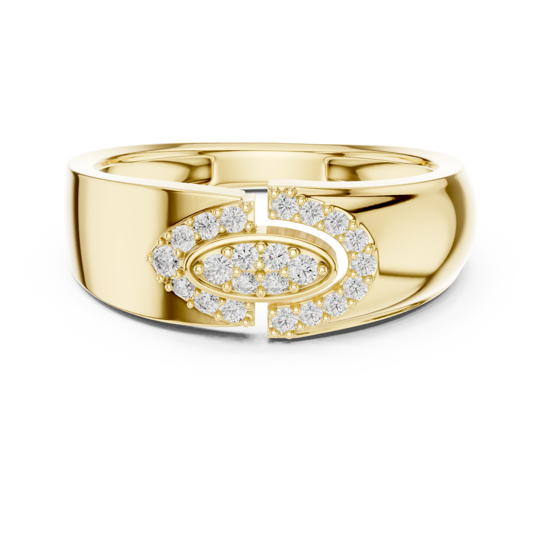 Gold Blooming Graceful Twist Statement Ring Right View