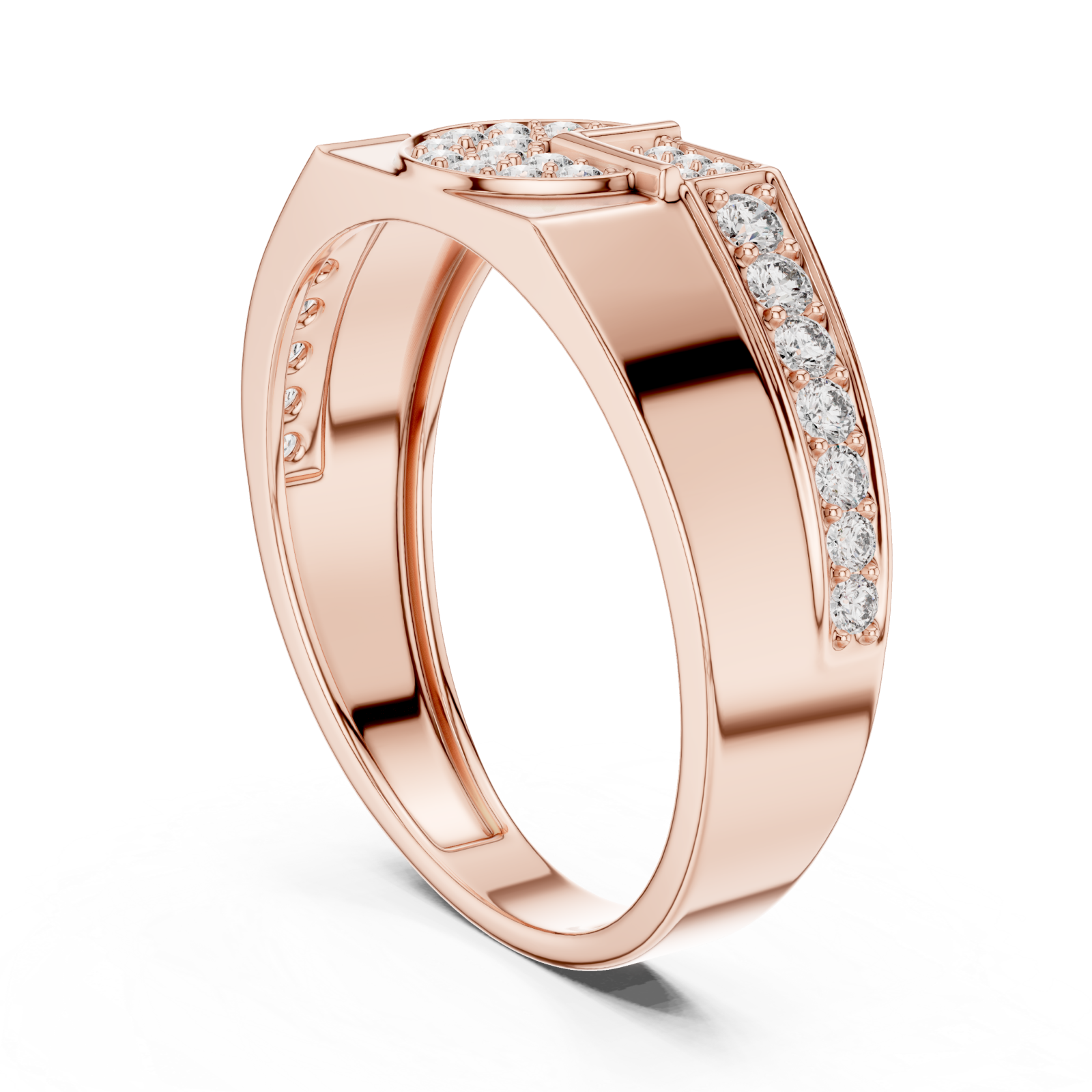  Rose Gold Twilight Harmony Stackable Cocktail Ring Left View