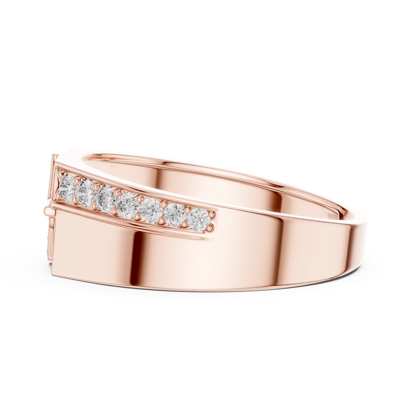  Rose Gold Twilight Harmony Stackable Cocktail Ring Side View