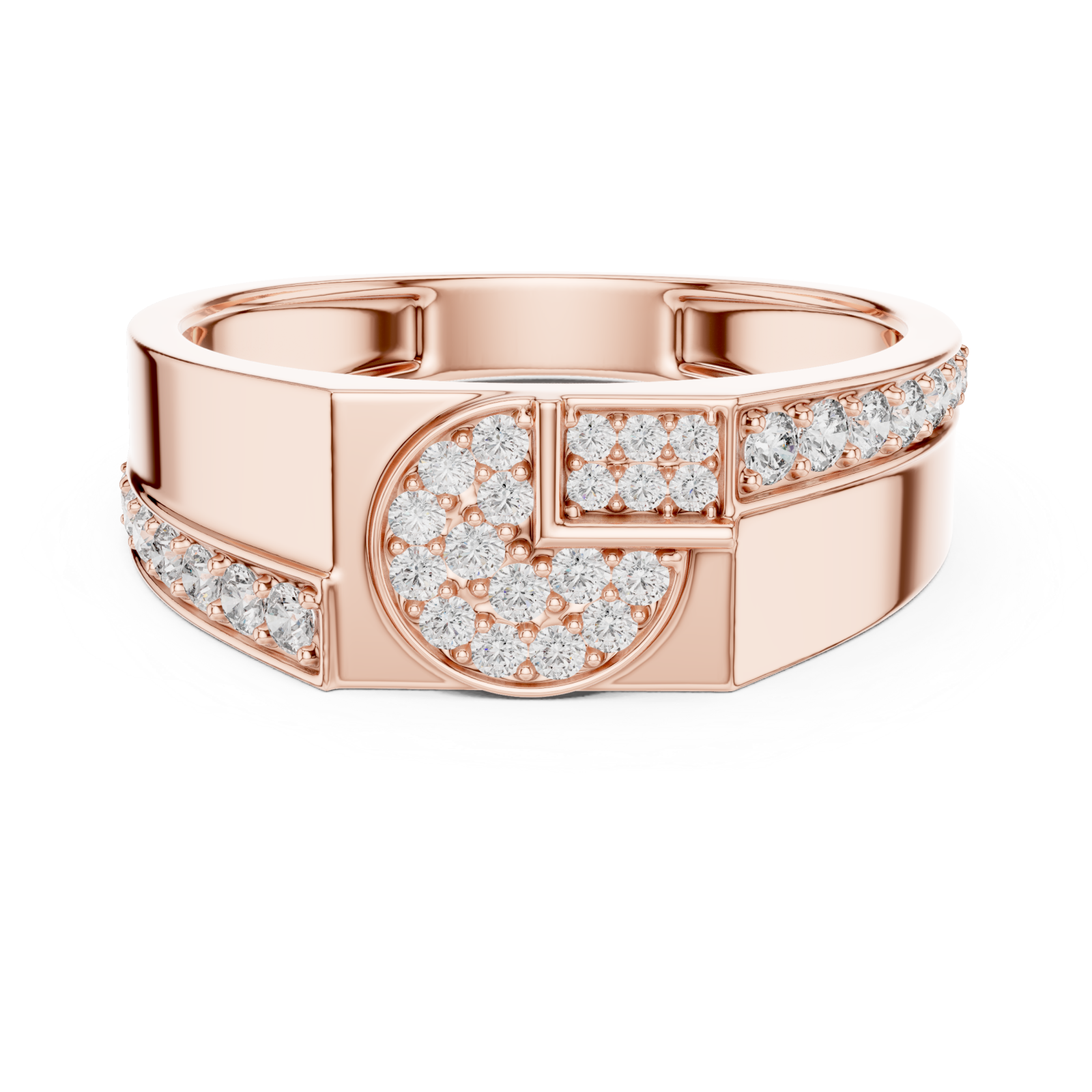  Rose Gold Twilight Harmony Stackable Cocktail Ring Front View