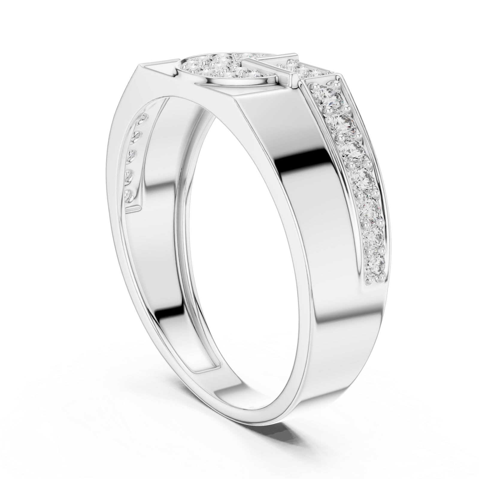  White Gold Twilight Harmony Stackable Cocktail Ring Left View