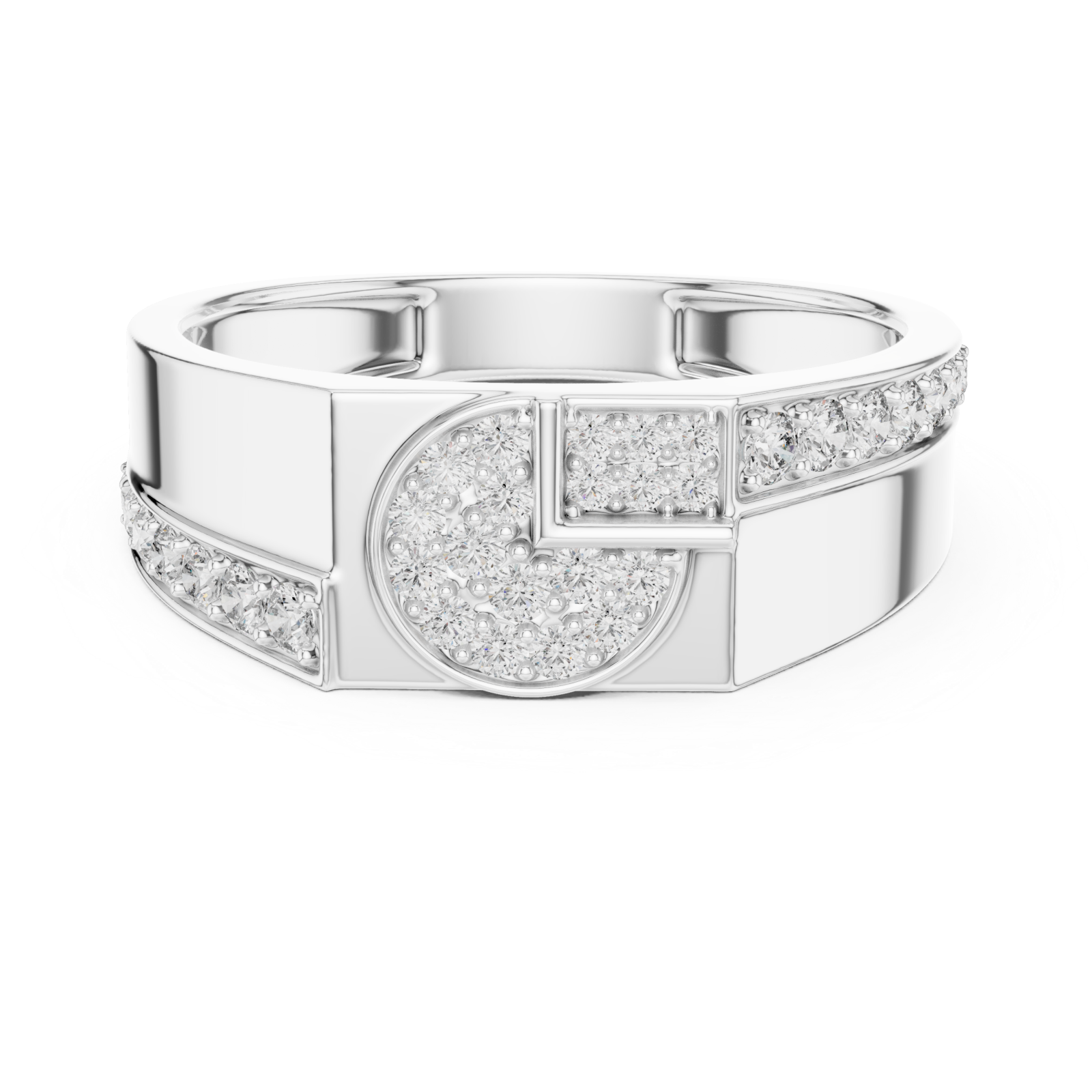  White Gold Twilight Harmony Stackable Cocktail Ring Front View