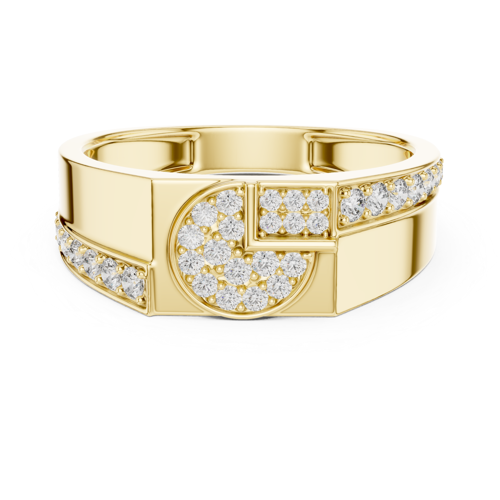  Gold Twilight Harmony Stackable Cocktail Ring Front View