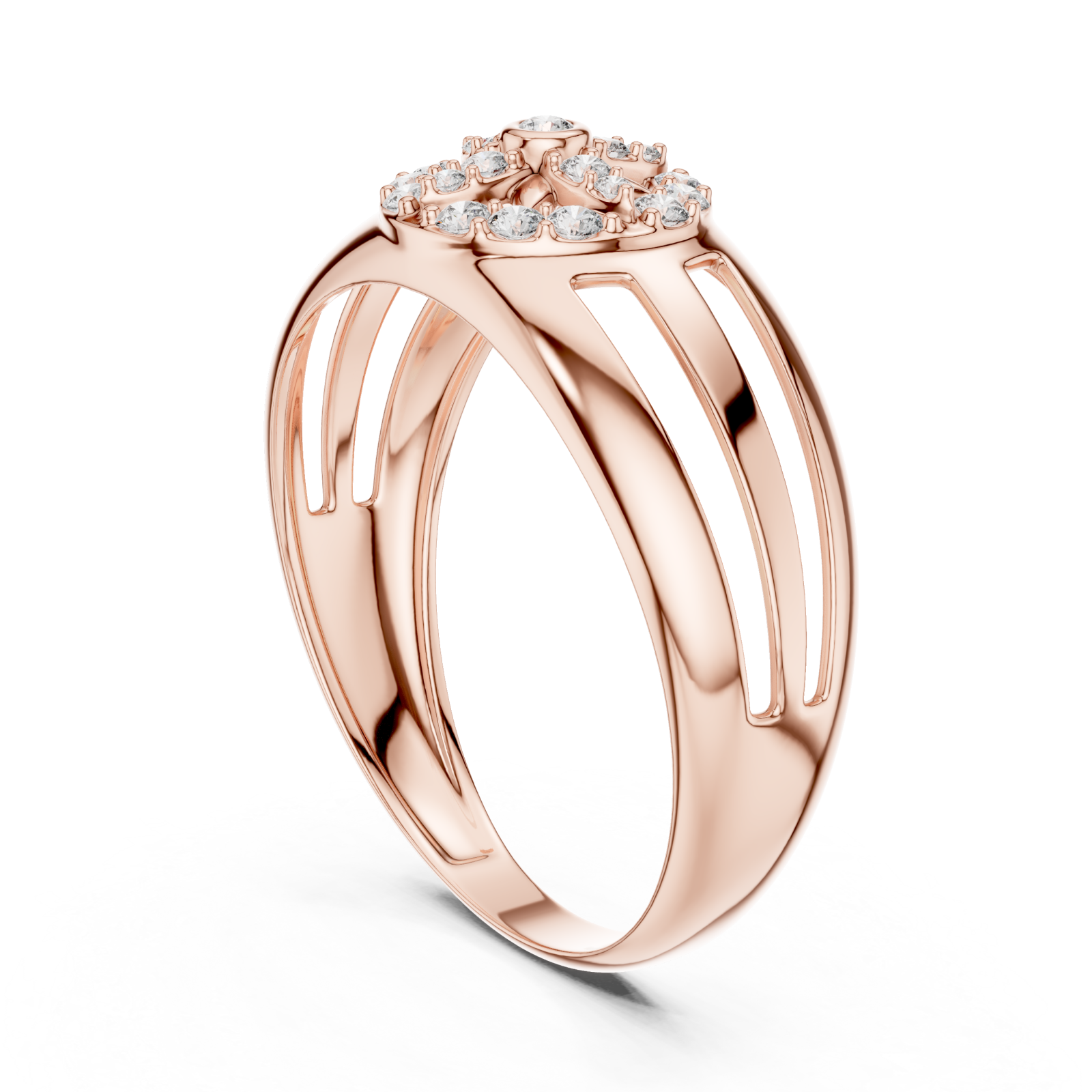  Rose Gold Luminous Grace Statement Ring Left View