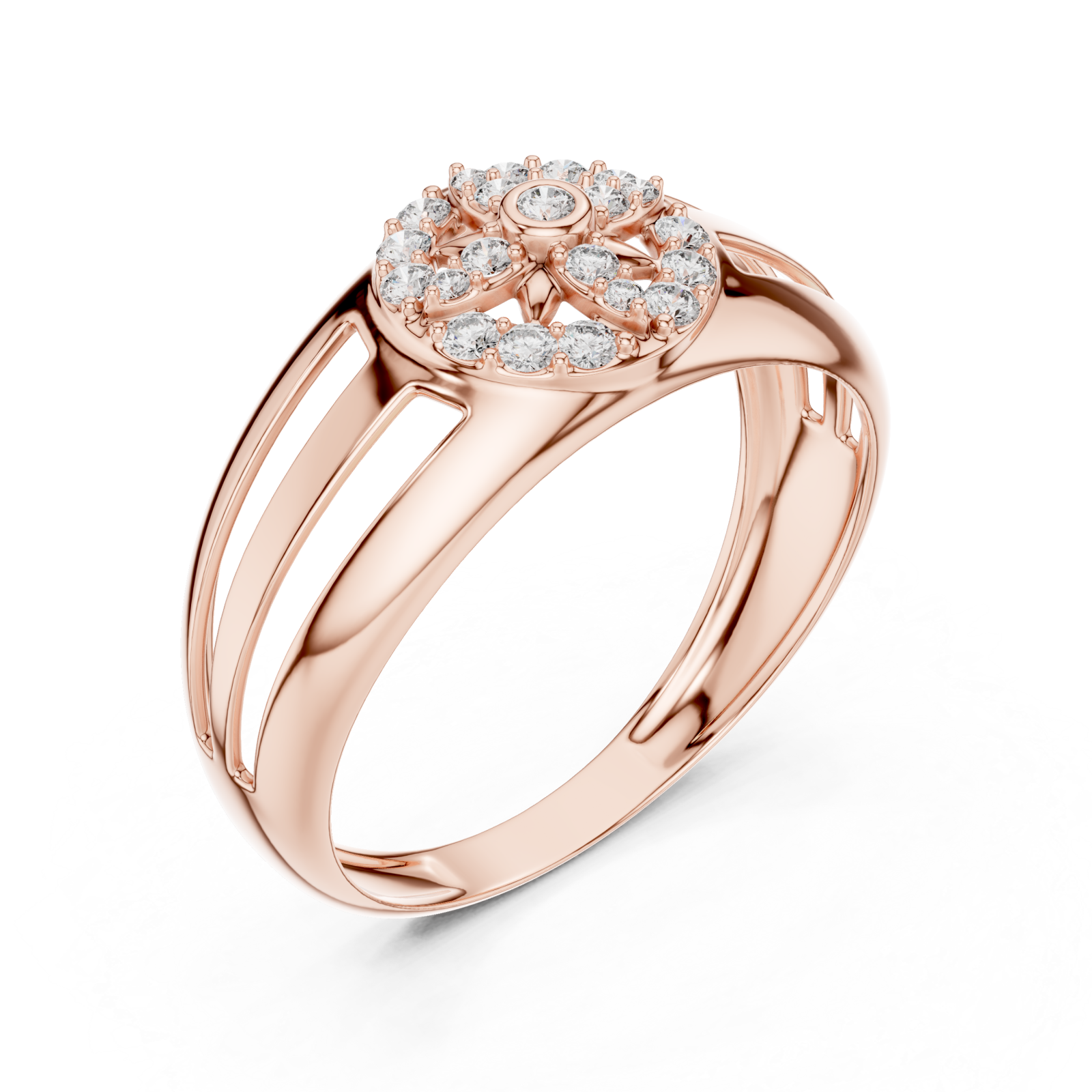  Rose Gold Luminous Grace Statement Ring Right View