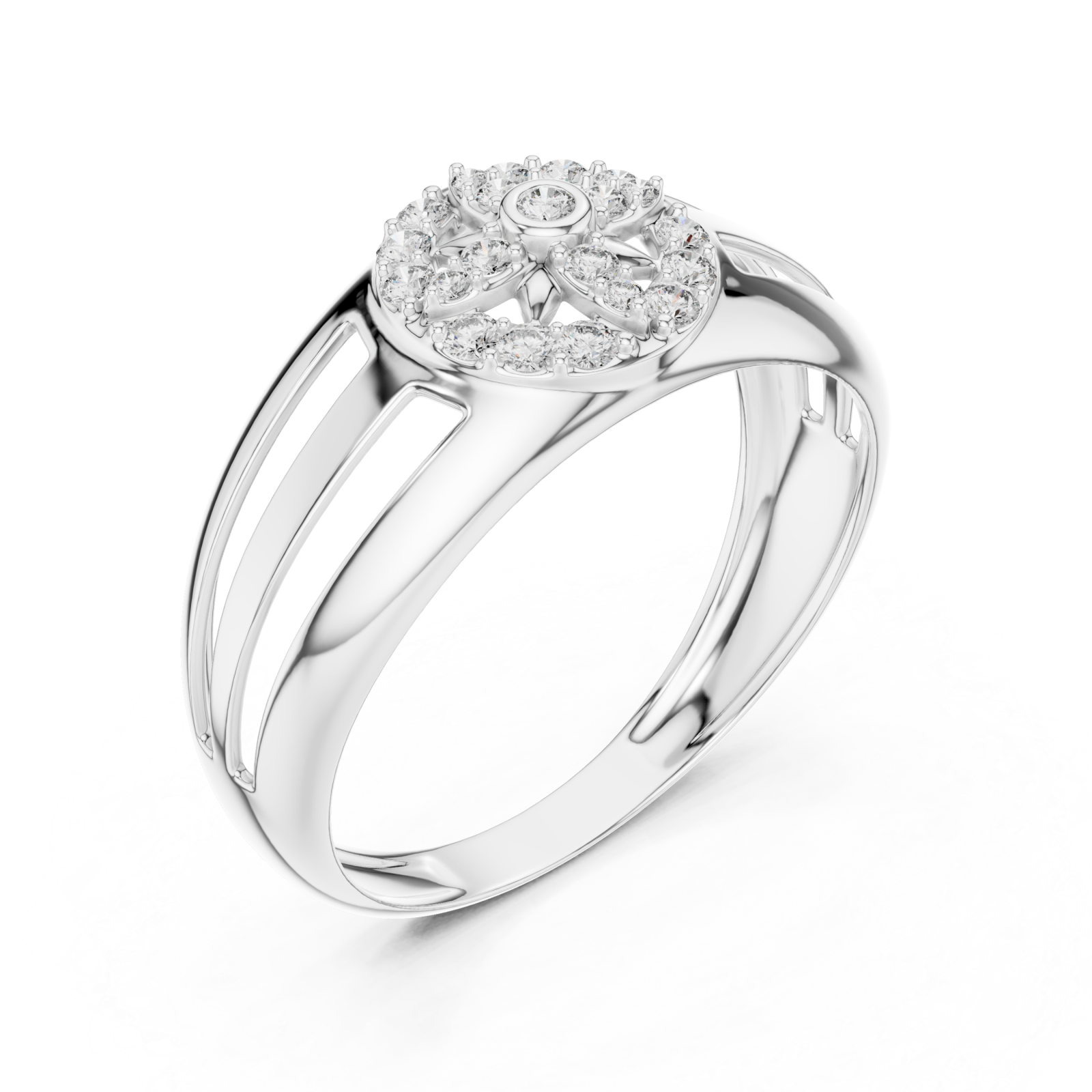  White Gold Luminous Grace Statement Ring Right View
