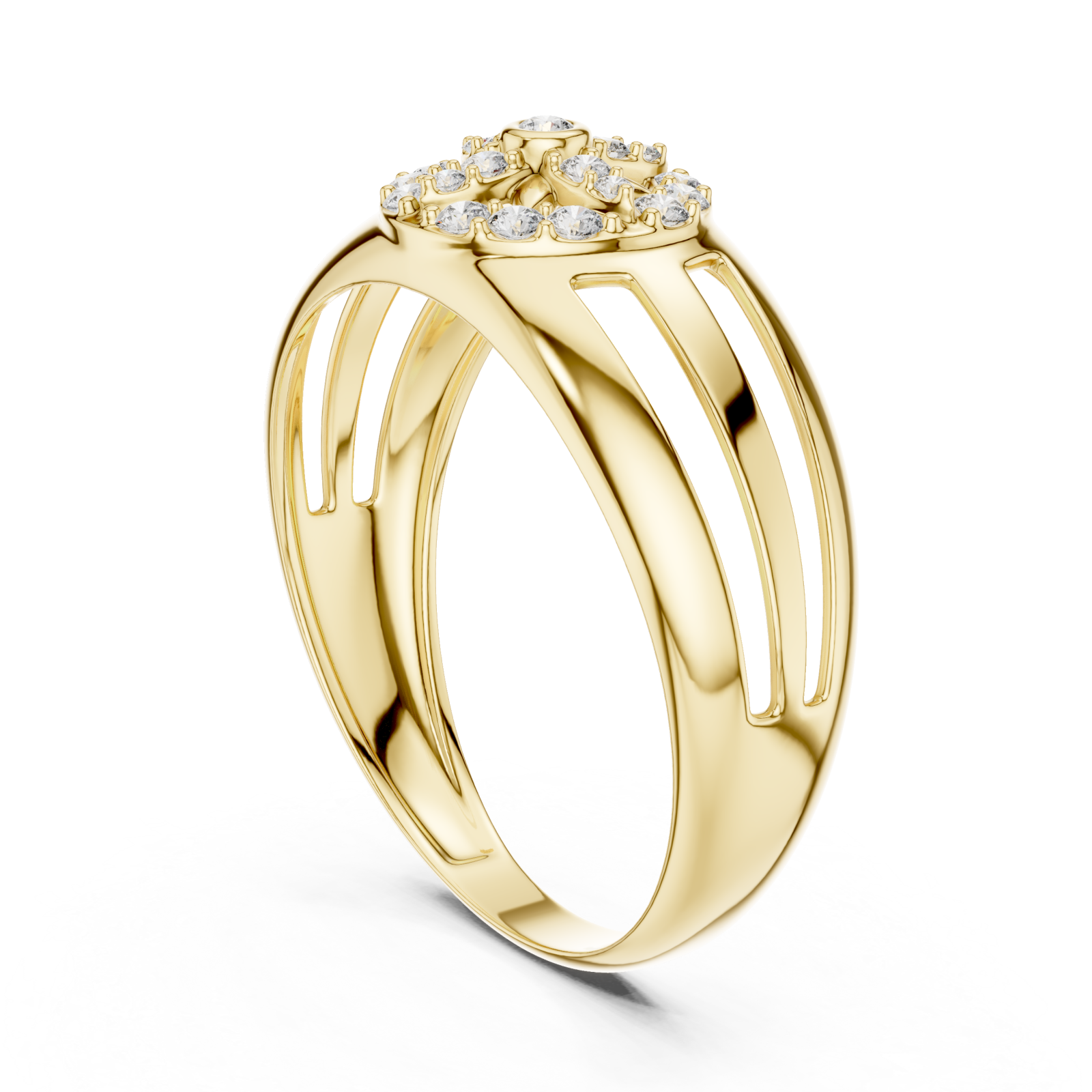  Gold Luminous Grace Statement Ring Left View