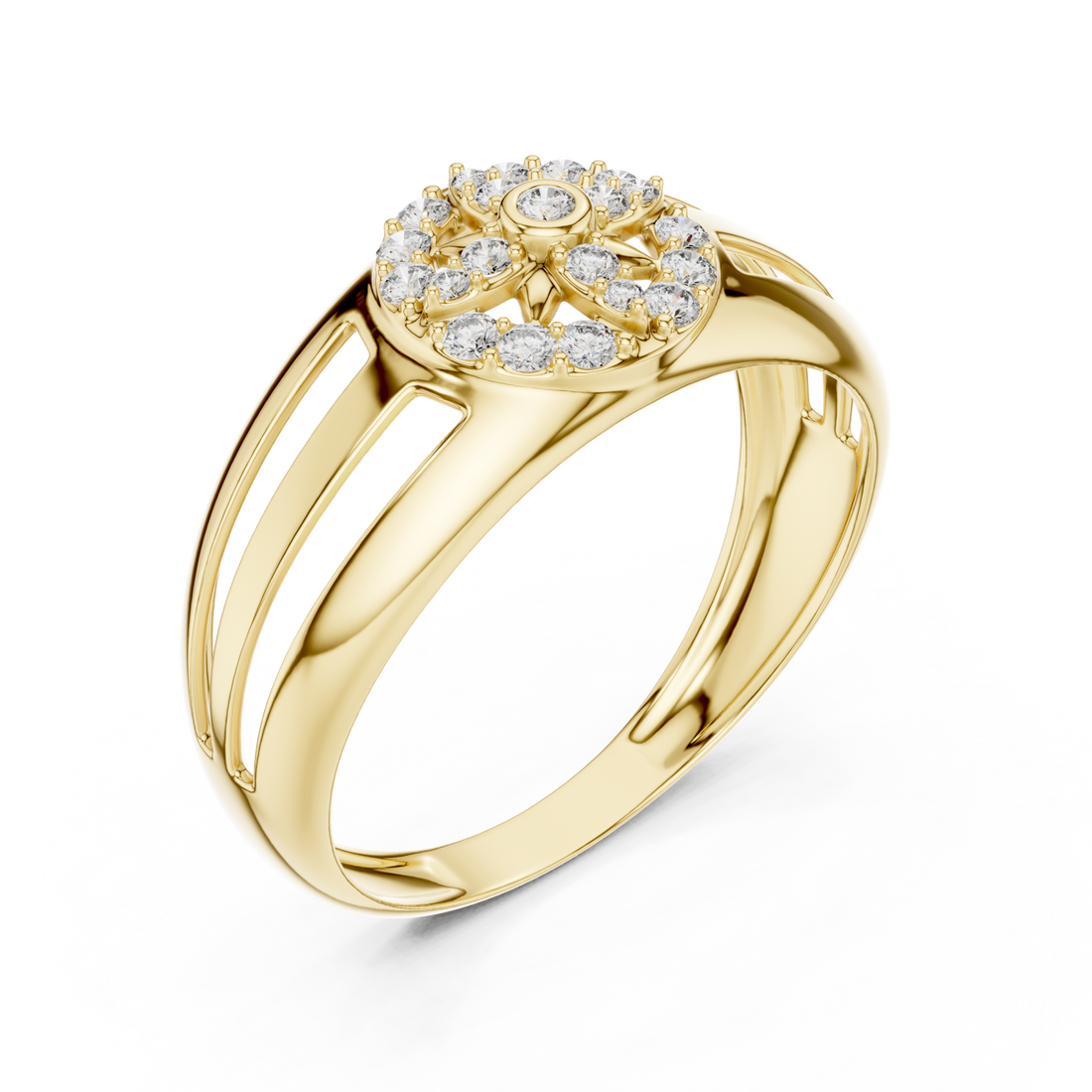 Gold Luminous Grace Statement Ring Right View