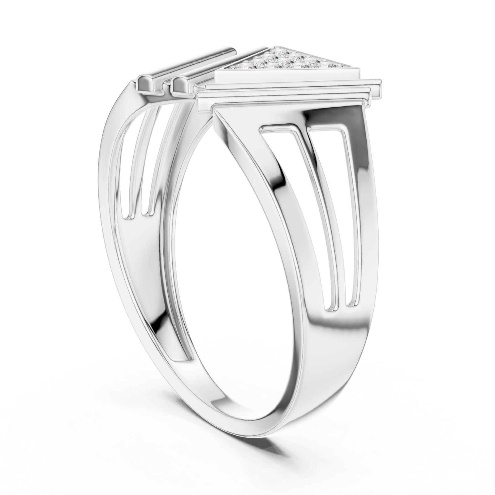  White Gold Eclipse Mirage Signature Band Left View