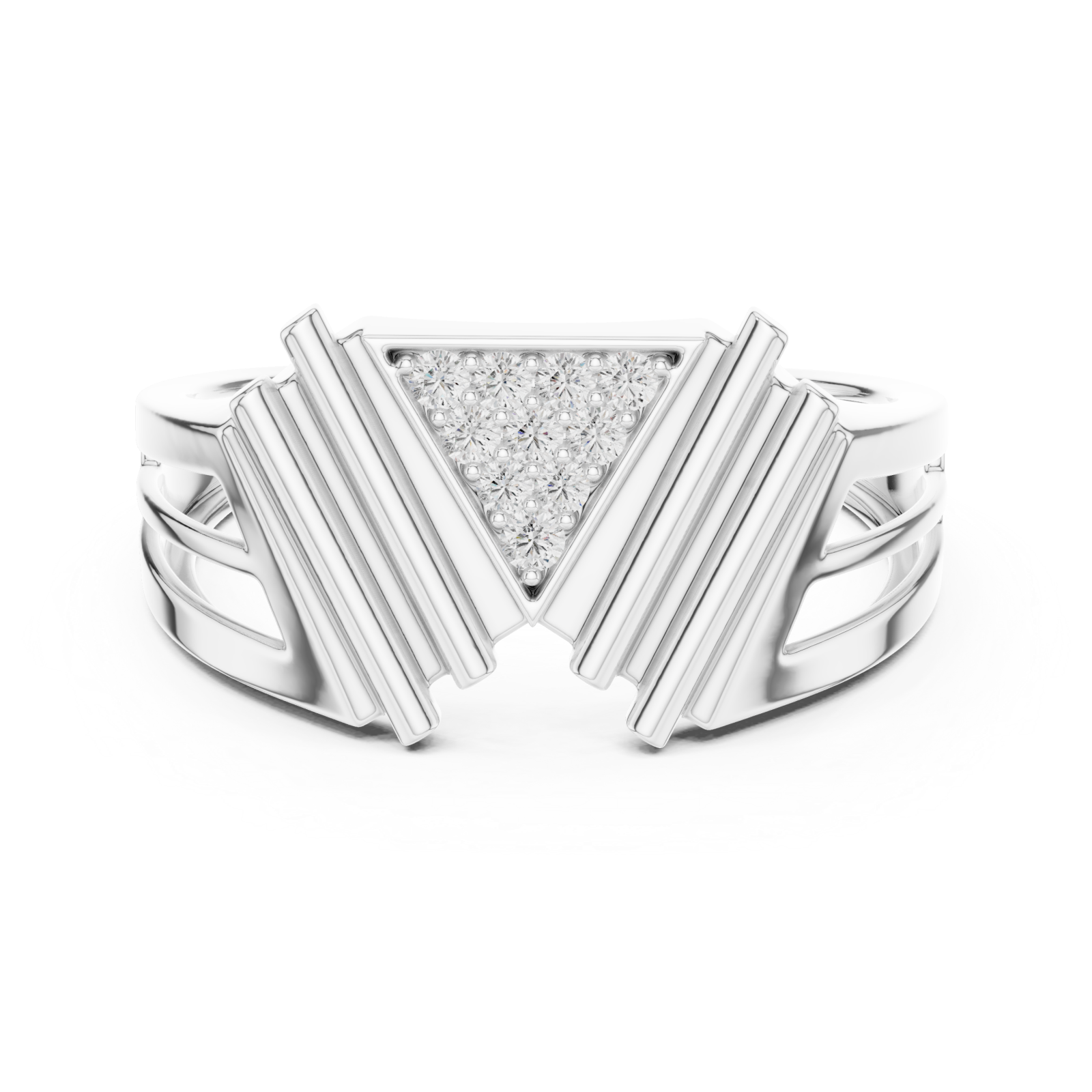  White Gold Eclipse Mirage Signature Band Front View