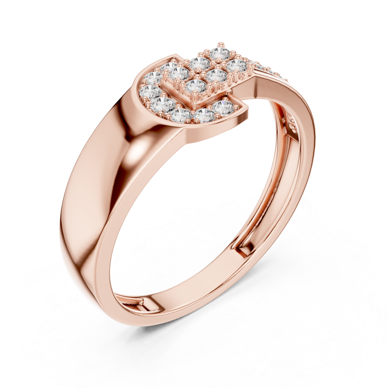  Rose Gold Starlit Embrace Unison Keepsake Cocktail Ring Right View